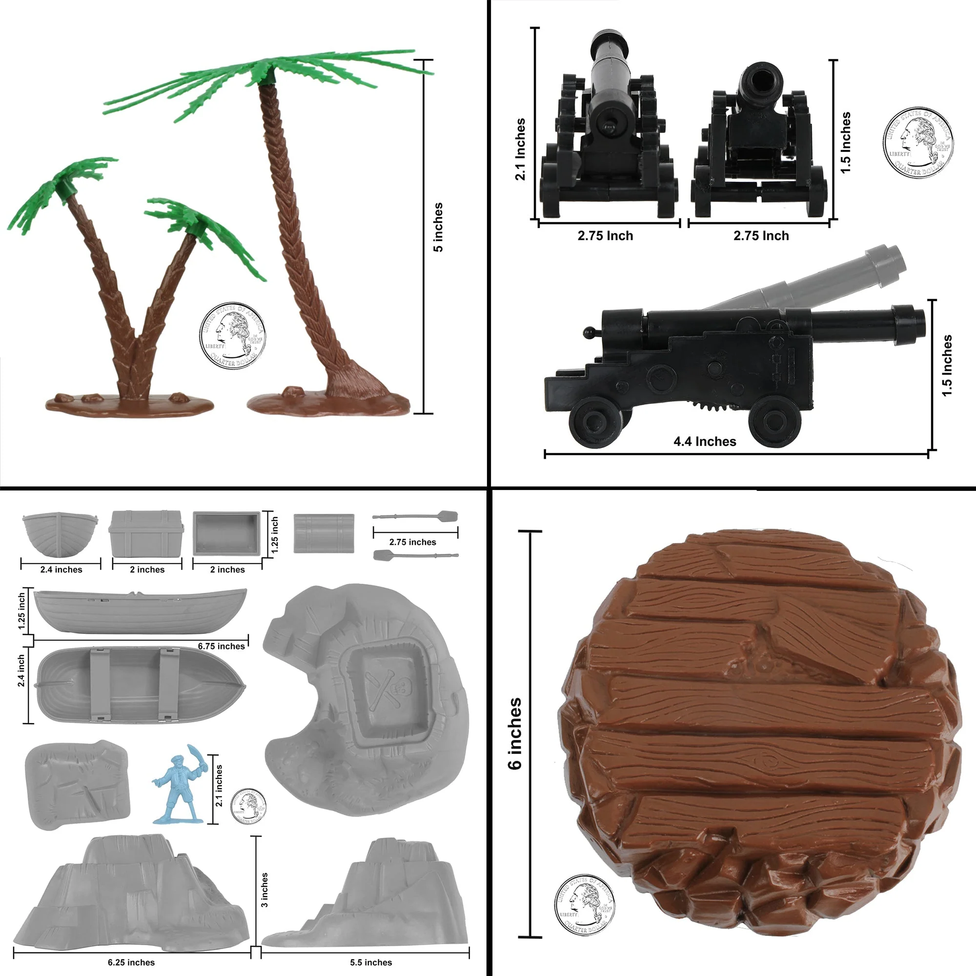Tim Mee Pirates of Treasure Island - 87pc Plastic Figure Bucket Playset US Made - Image 3