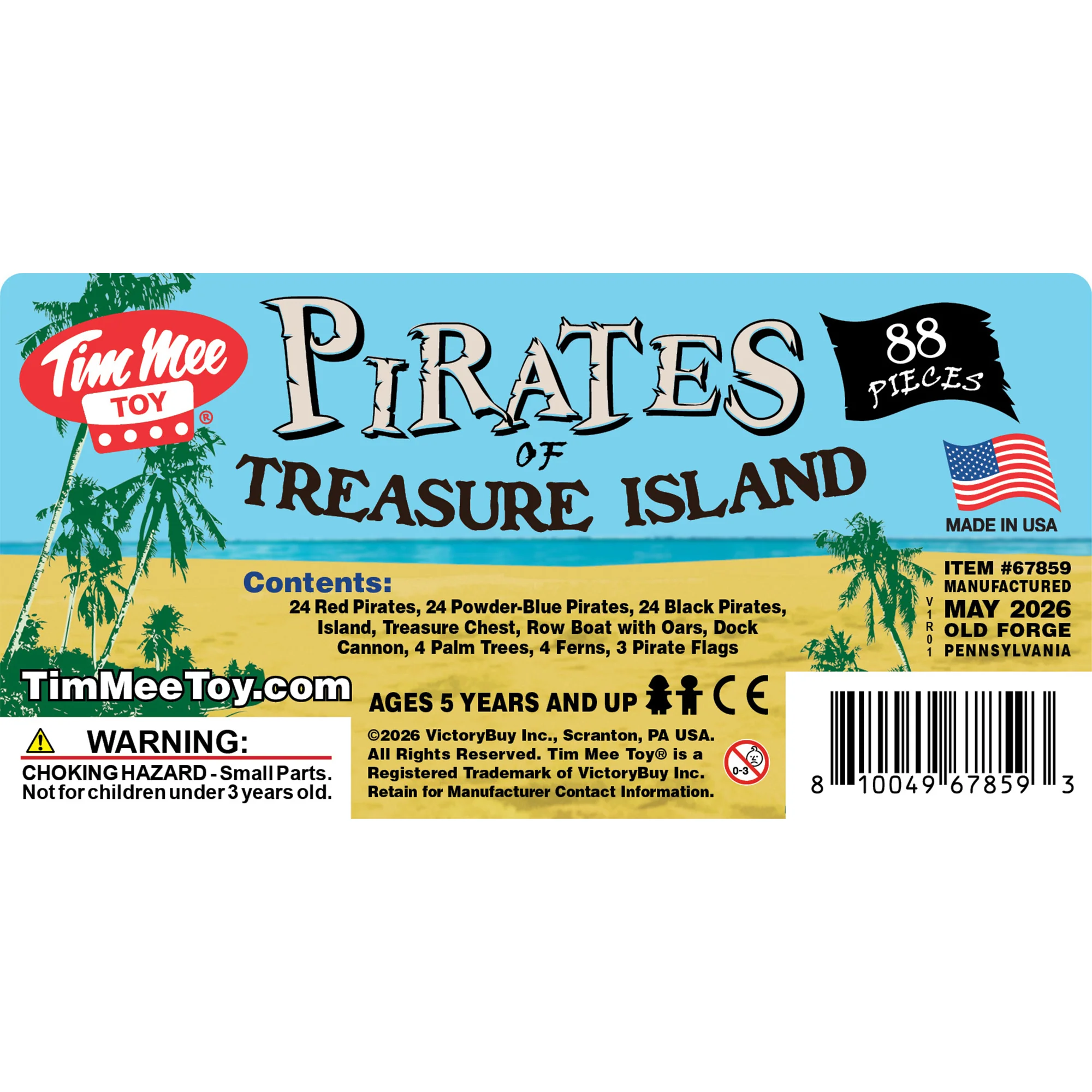 Tim Mee Pirates of Treasure Island - 88pc Plastic Figure Bucket Playset US Made - Image 6