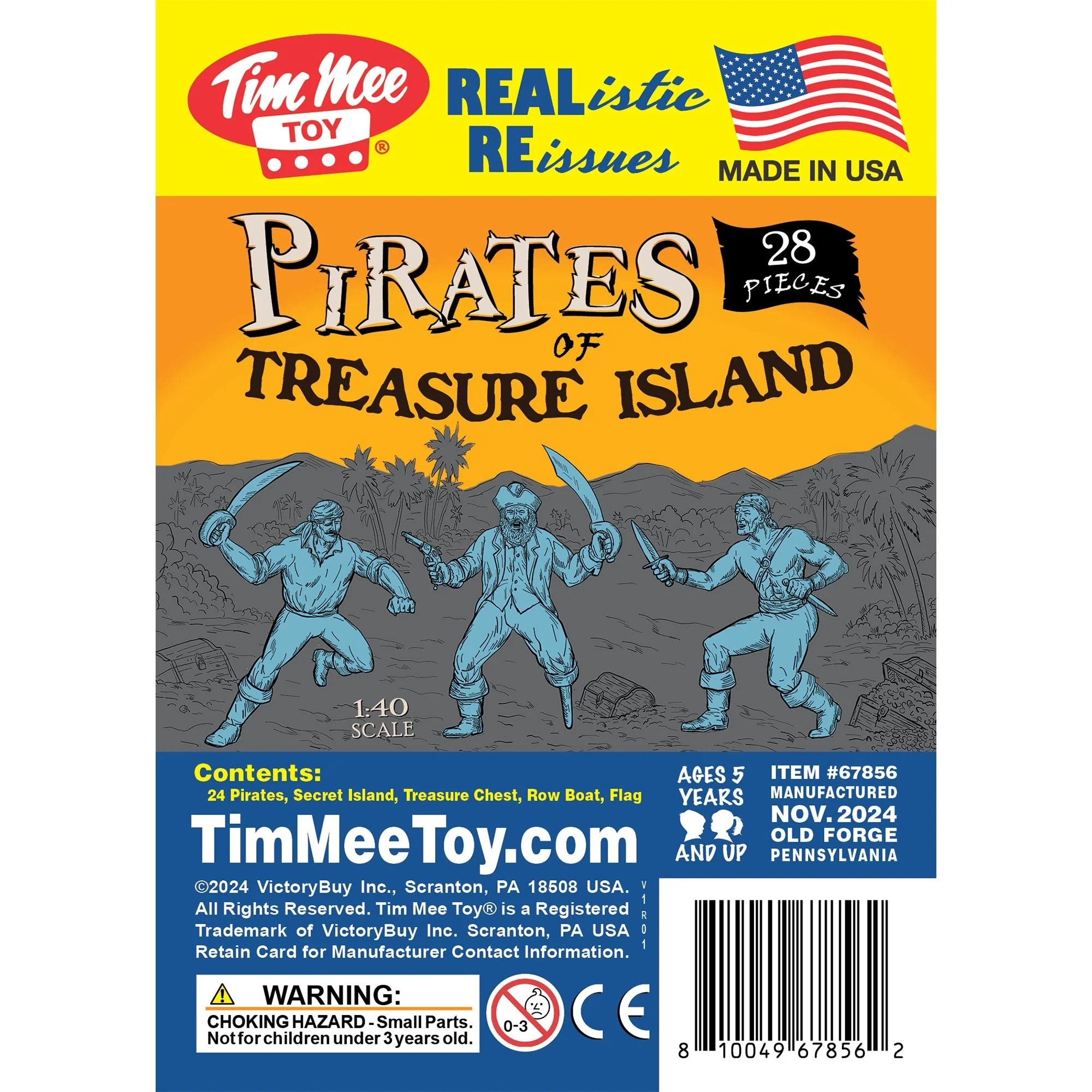 Tim Mee Pirates of Treasure Island - Blue 28pc Plastic Toy Figures Boat Chest - Image 7