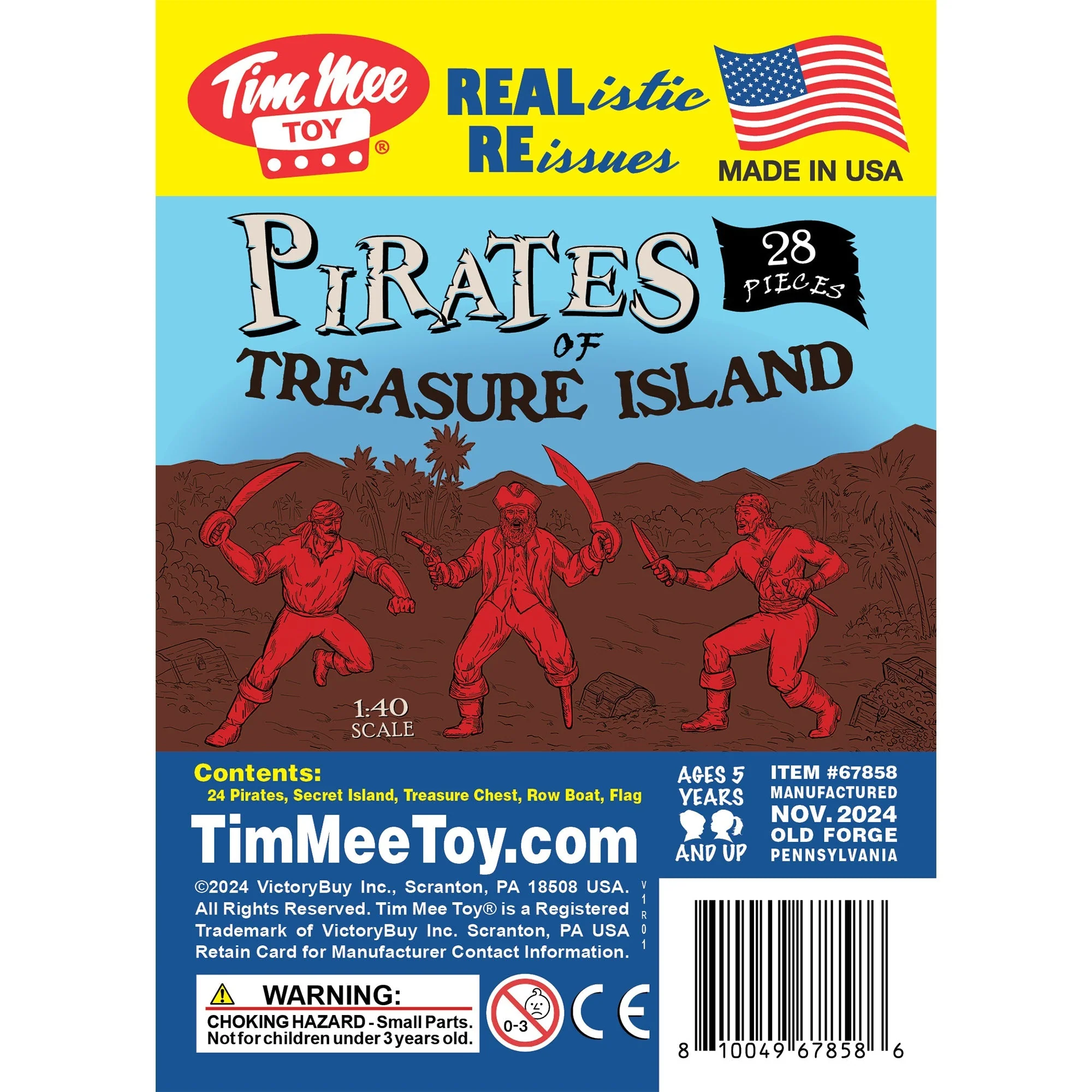 Tim Mee Pirates of Treasure Island - Red 28pc Plastic Toy Figures Boat Chest - Image 7