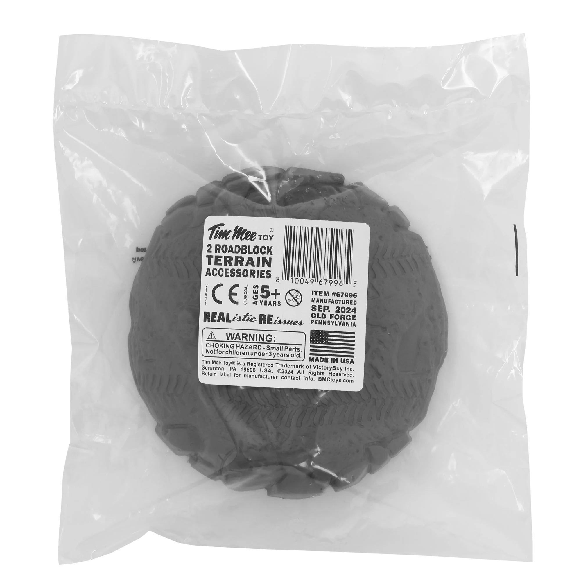 TimMee Round Roadblock Terrain Hill - 2pc Charcoal Gray Plastic Accessory USA - Image 3