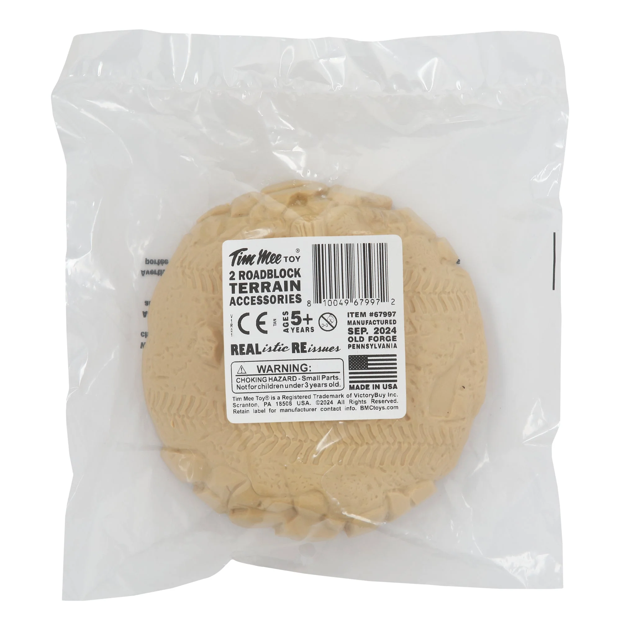 TimMee Round Roadblock Terrain Hill Mound - 2pc Tan Plastic Accessory USA - Image 3