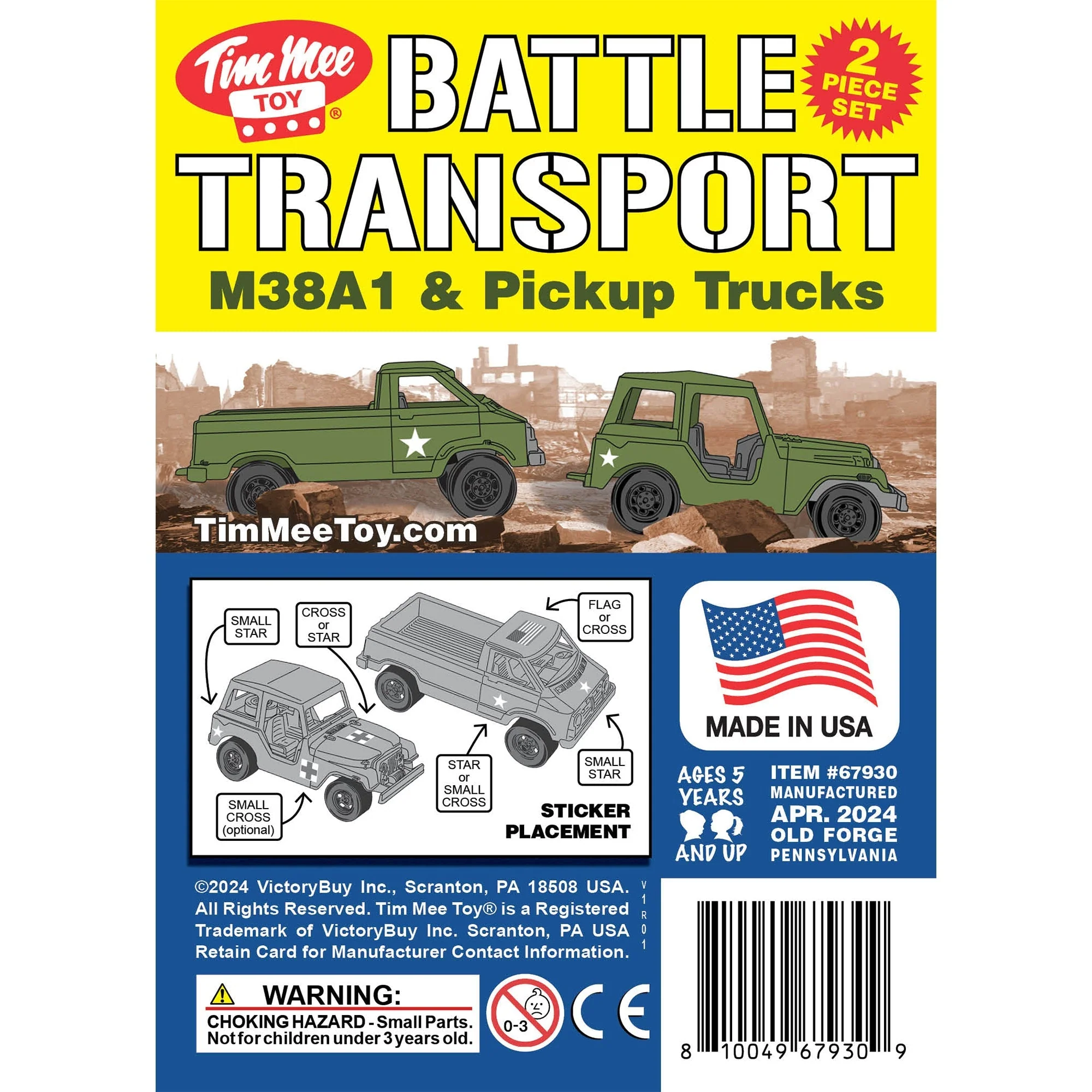 TimMee Battle Transport Willys M38A1 & Pickup Truck - OD Green Playset USA Made - Image 10