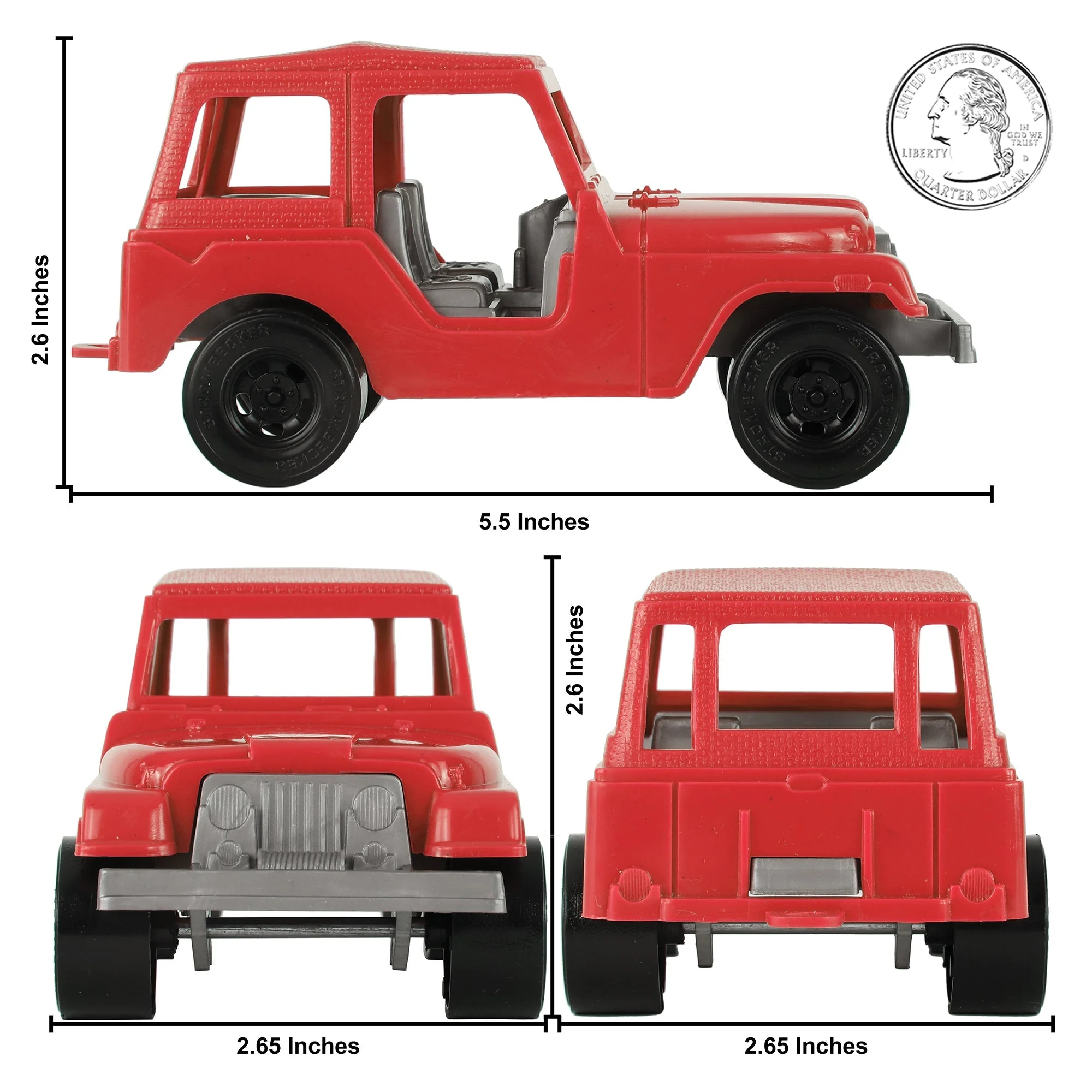 TimMee Battle Transport Willys M38A1 & Pickup Truck - Red 2pc Playset USA Made - Image 2