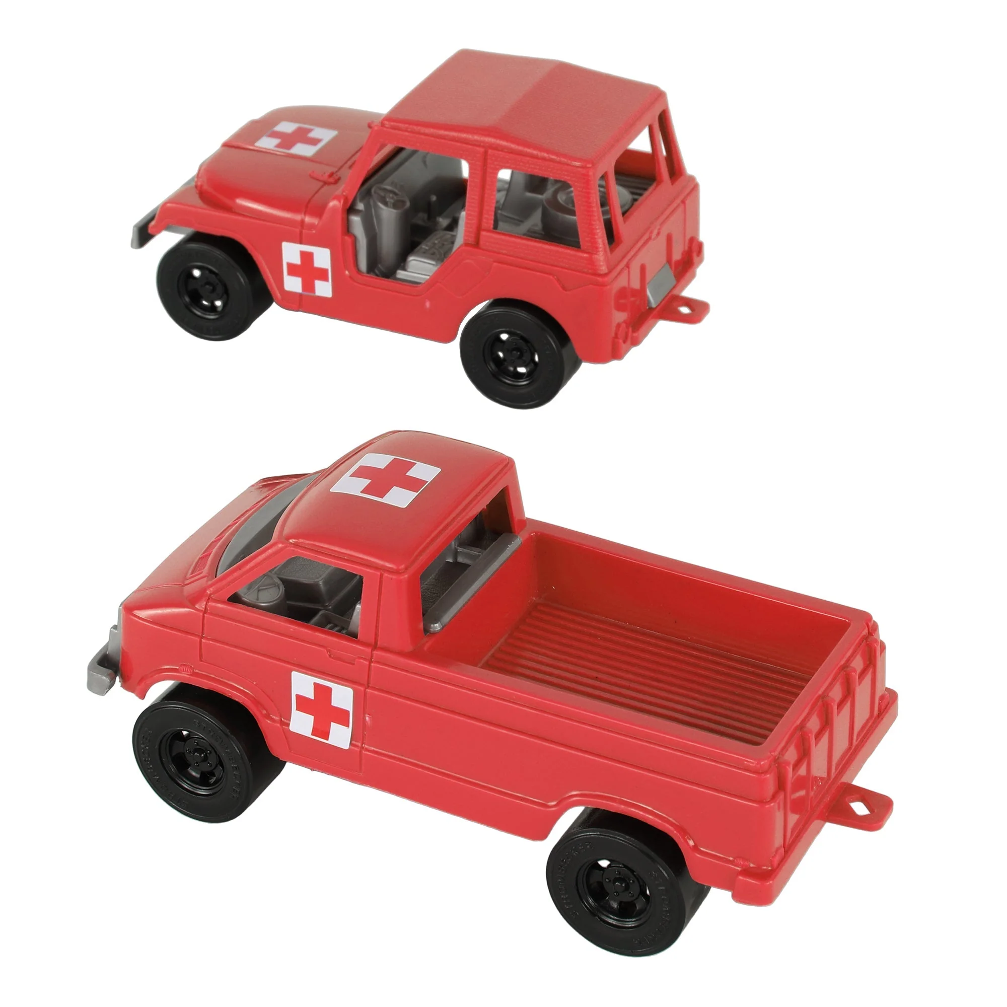 TimMee Battle Transport Willys M38A1 & Pickup Truck - Red 2pc Playset USA Made - Image 4