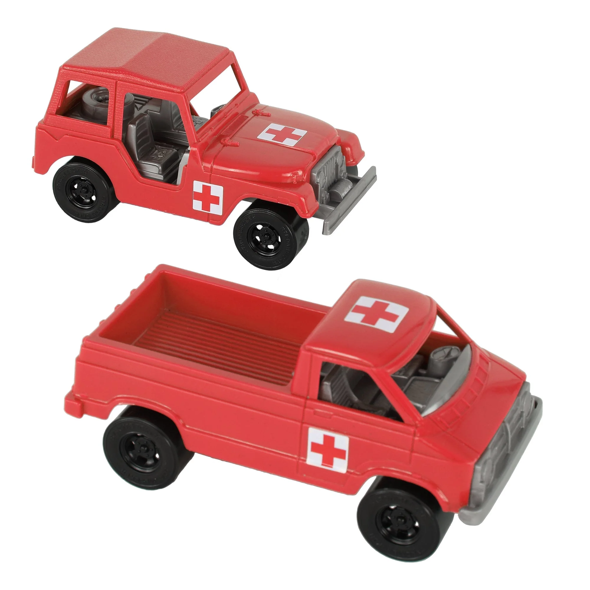 TimMee Battle Transport Willys M38A1 & Pickup Truck - Red 2pc Playset USA Made - Image 7