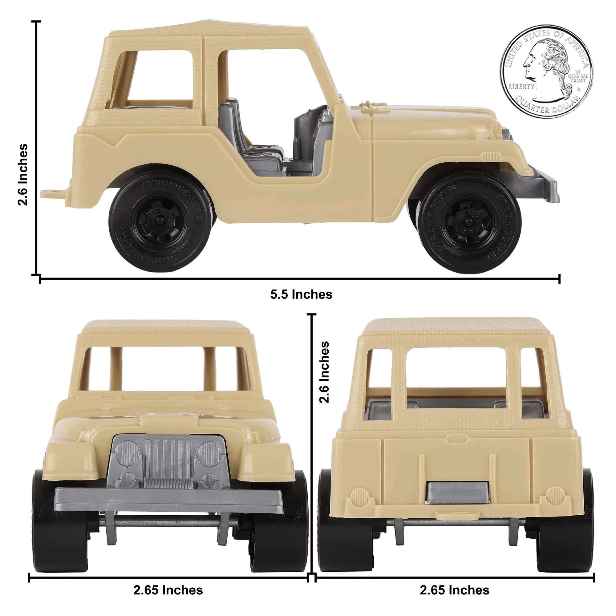 TimMee Battle Transport Willys M38A1 & Pickup Truck - Tan 2pc Playset USA Made - Image 2