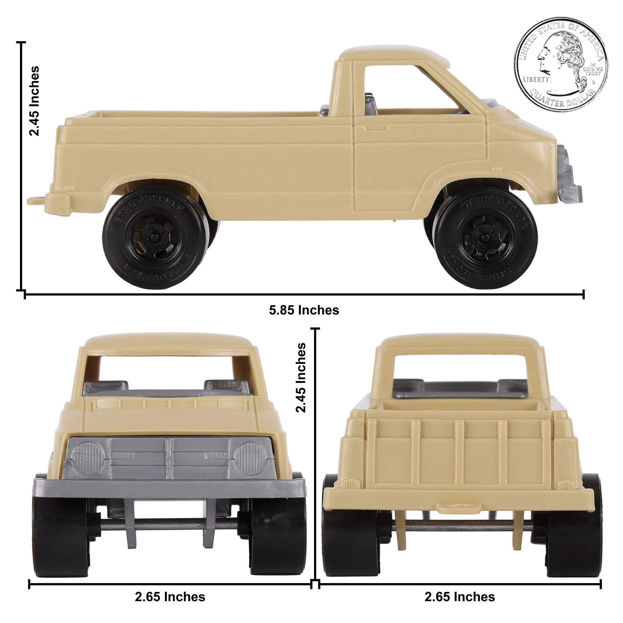 TimMee Battle Transport Willys M38A1 & Pickup Truck - Tan 2pc Playset USA Made - Image 3