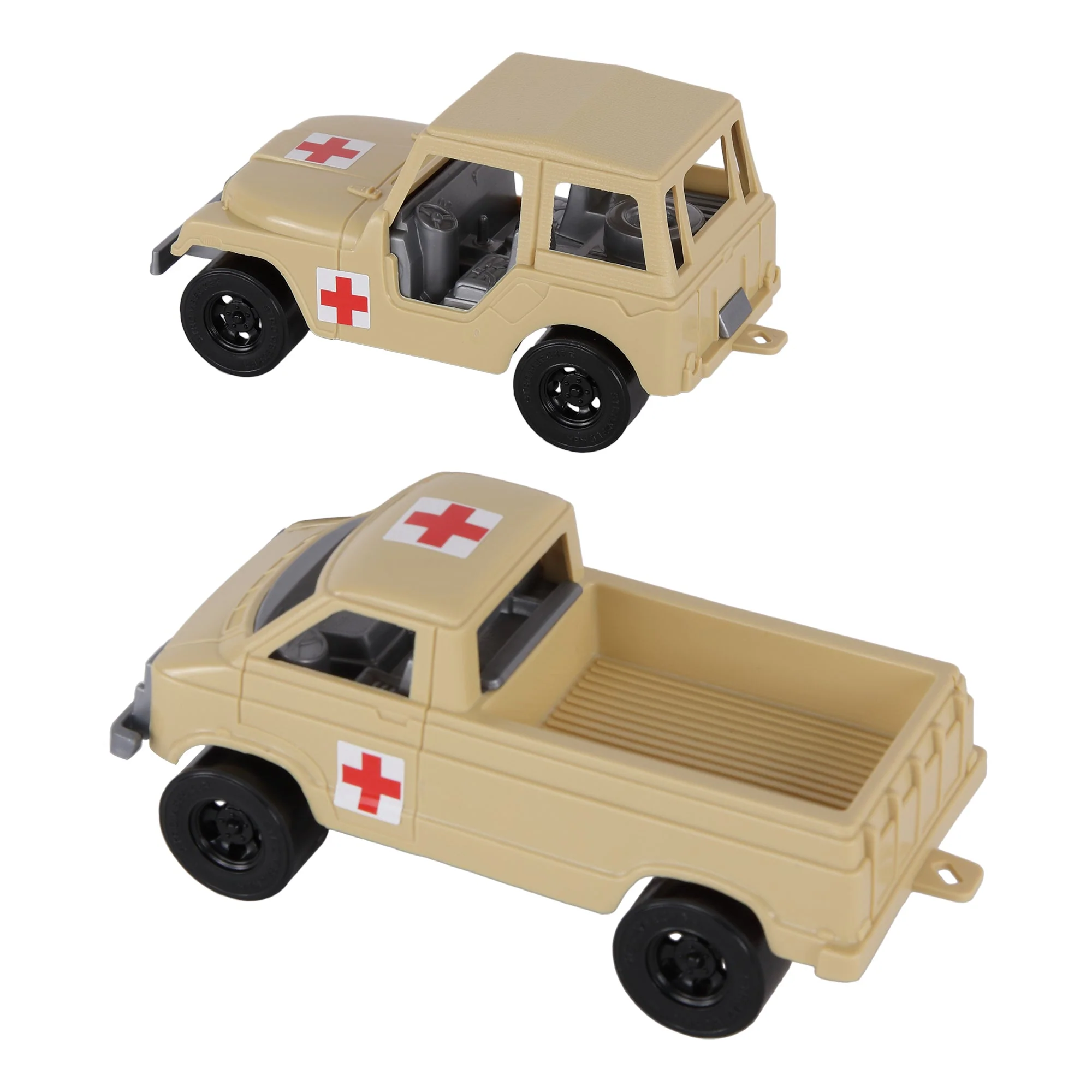 TimMee Battle Transport Willys M38A1 & Pickup Truck - Tan 2pc Playset USA Made - Image 4