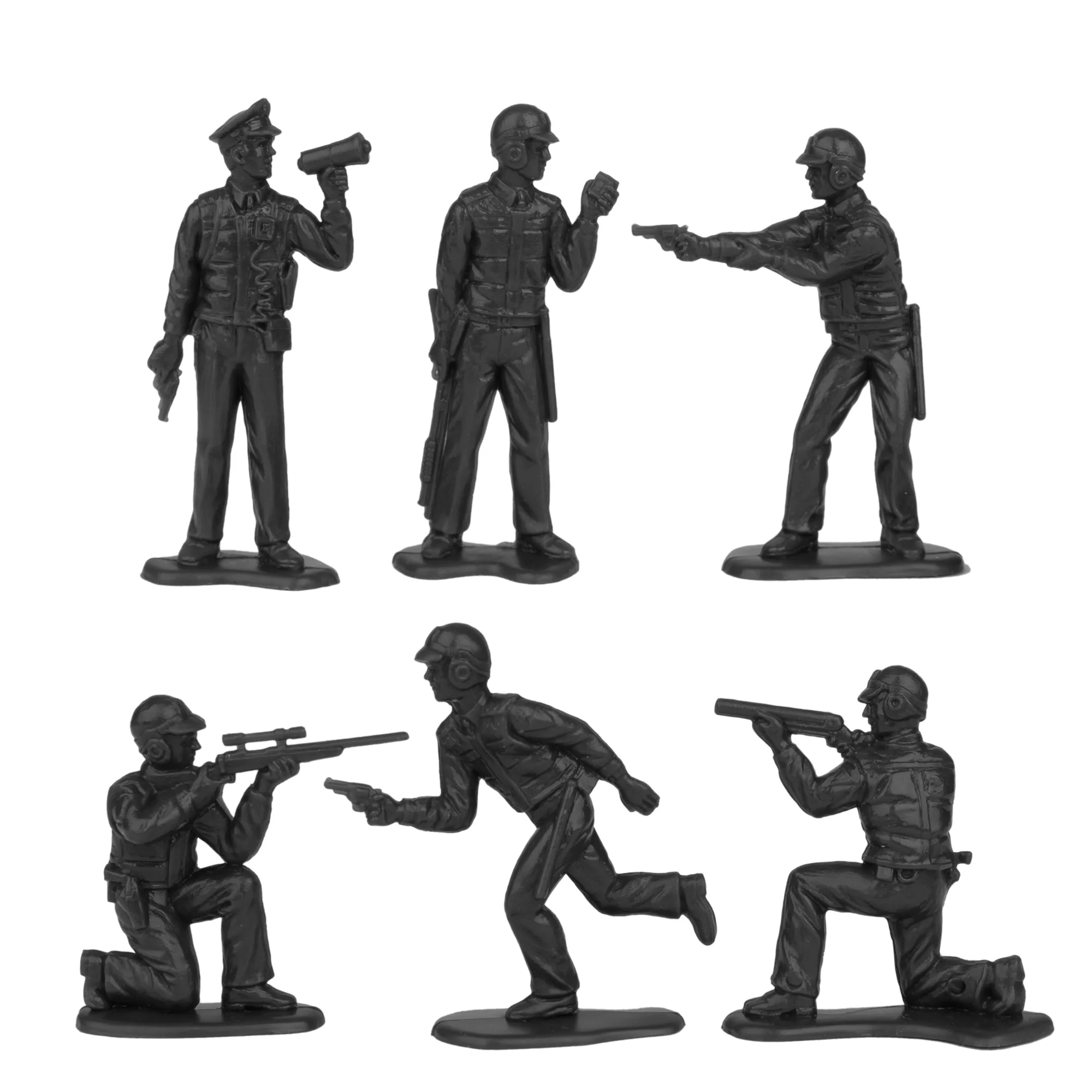 Tim Mee Toy SWAT Plastic Army Men - 24 Black and Blue Police Figures US Made - Image 4