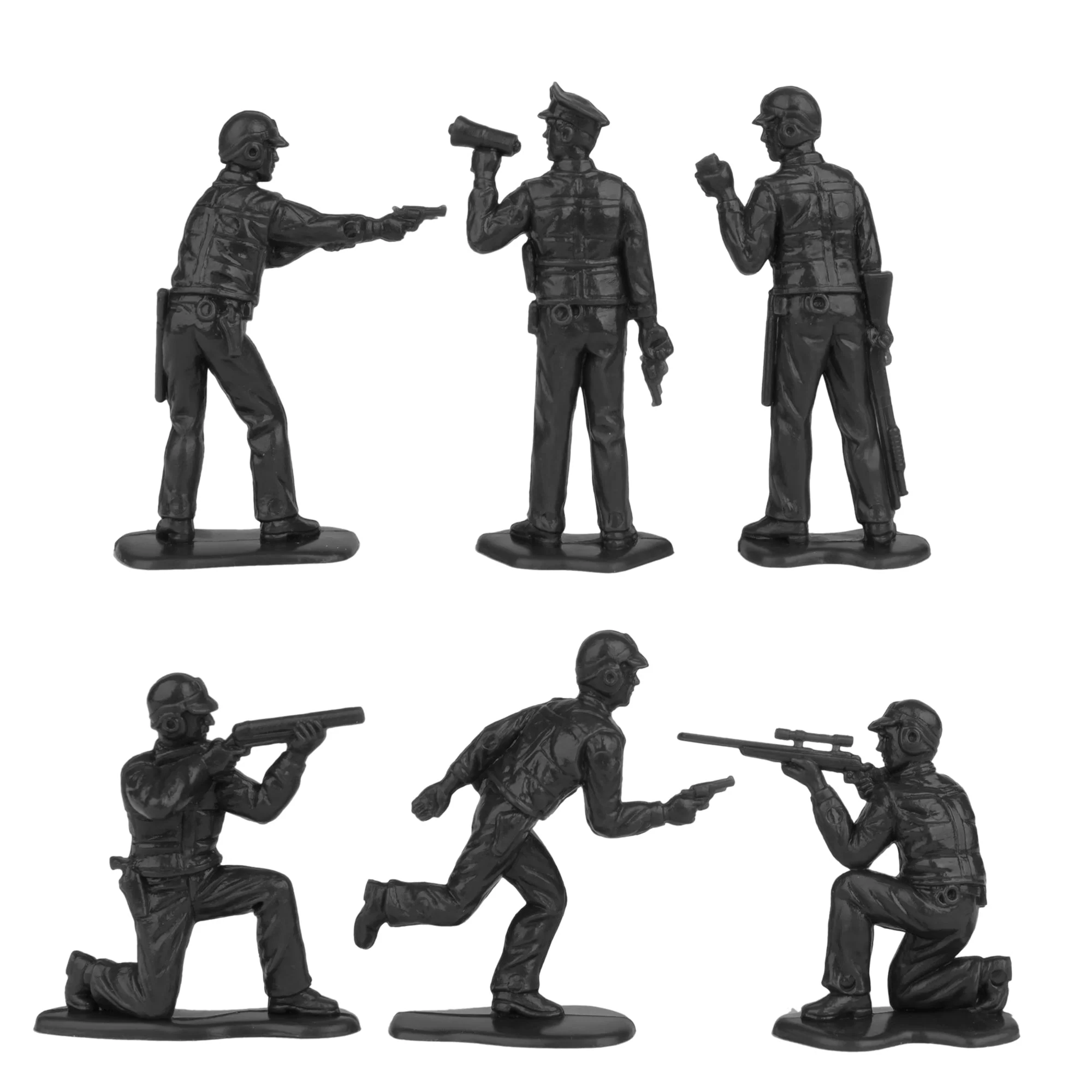 Tim Mee Toy SWAT Plastic Army Men - 24 Black and Blue Police Figures US Made - Image 7