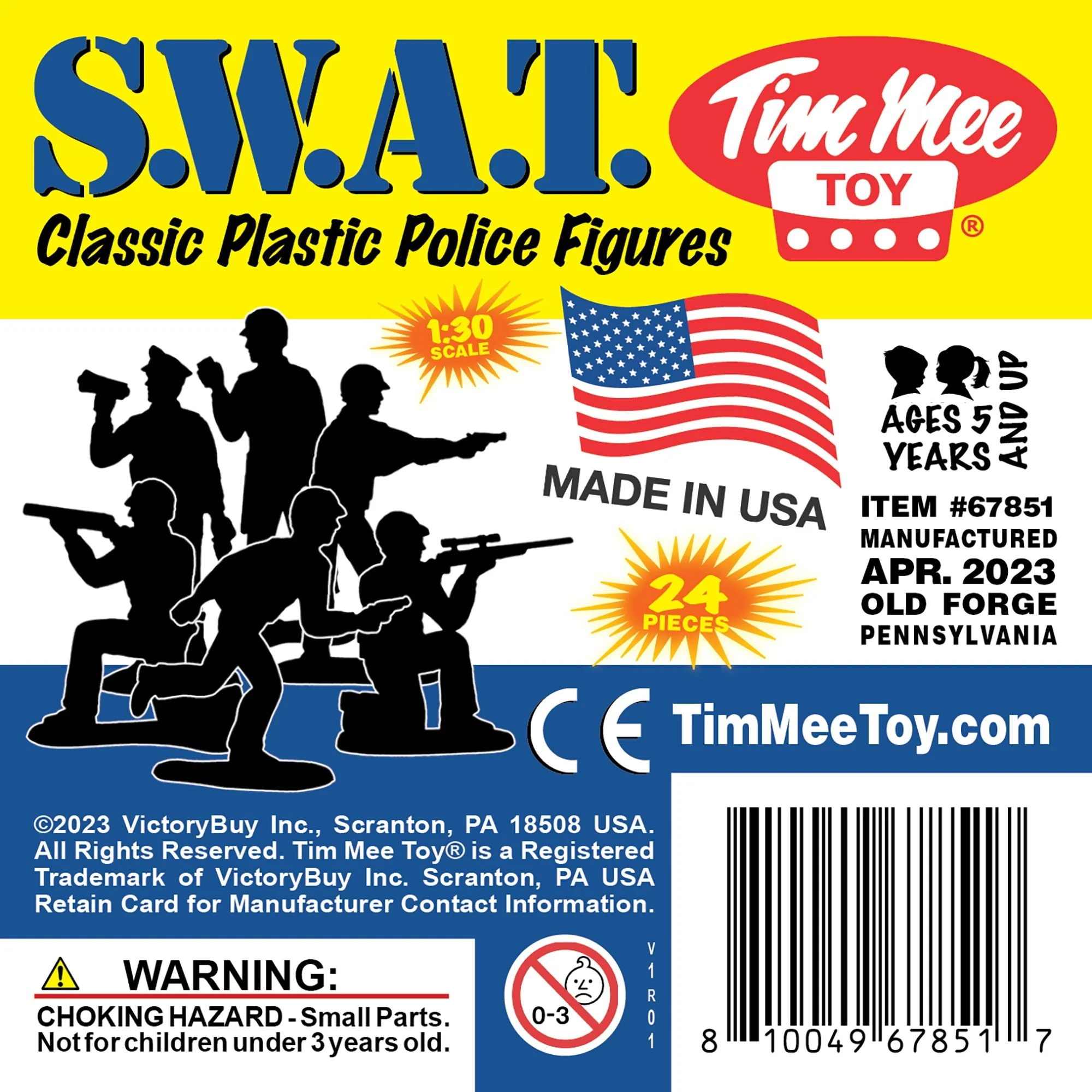 Tim Mee Toy SWAT Plastic Army Men - 24 Black and Blue Police Figures US Made - Image 9