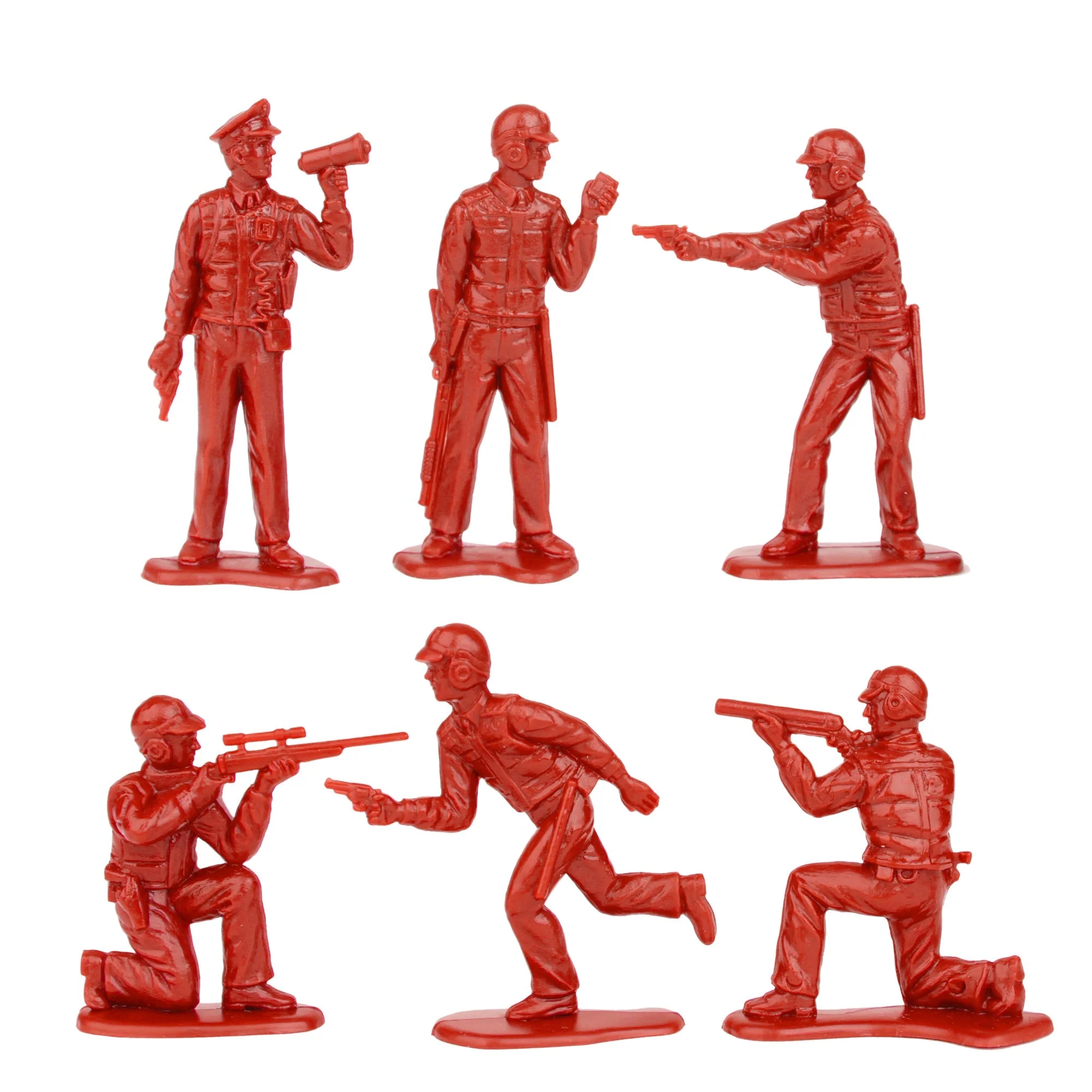 Tim Mee Toy SWAT Plastic Army Men - 24 Gray and Red Police Figures US Made - Image 4