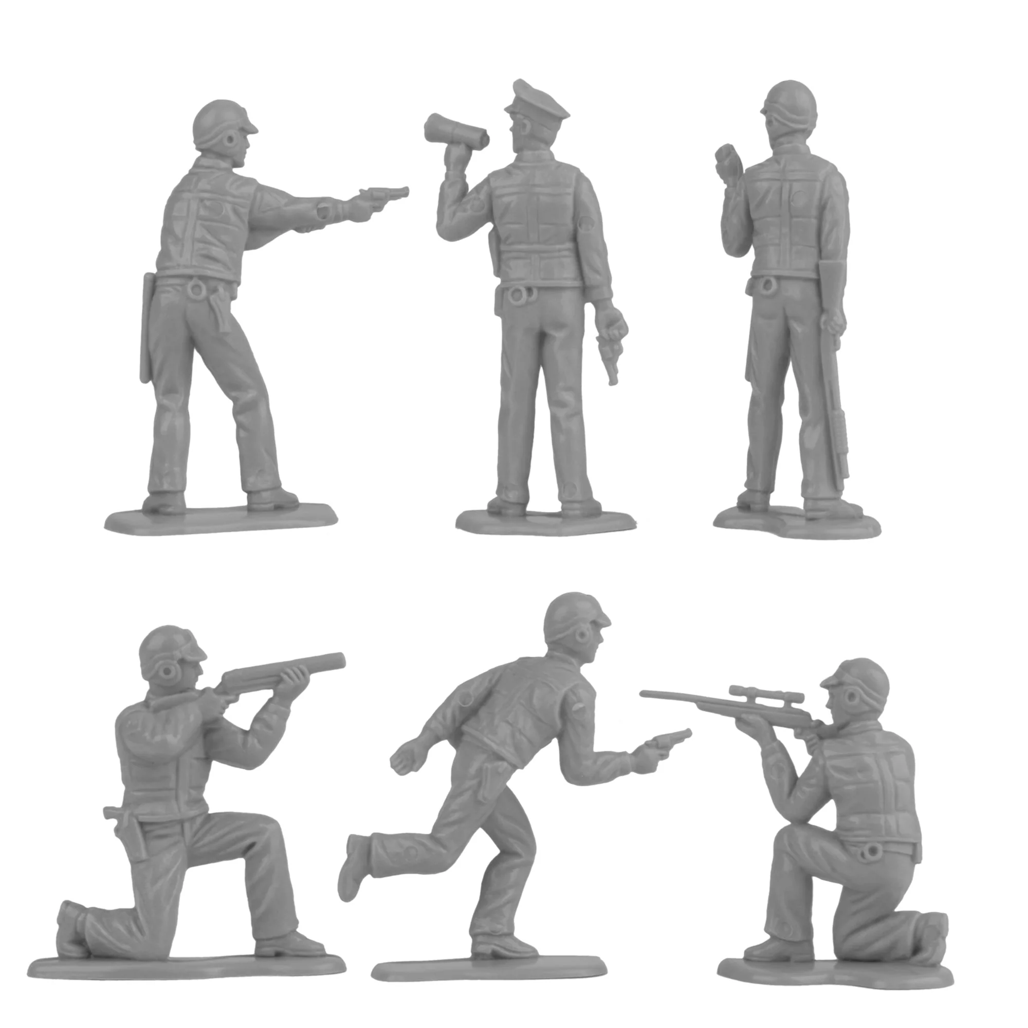 Tim Mee Toy SWAT Plastic Army Men - 24 Gray and Red Police Figures US Made - Image 6