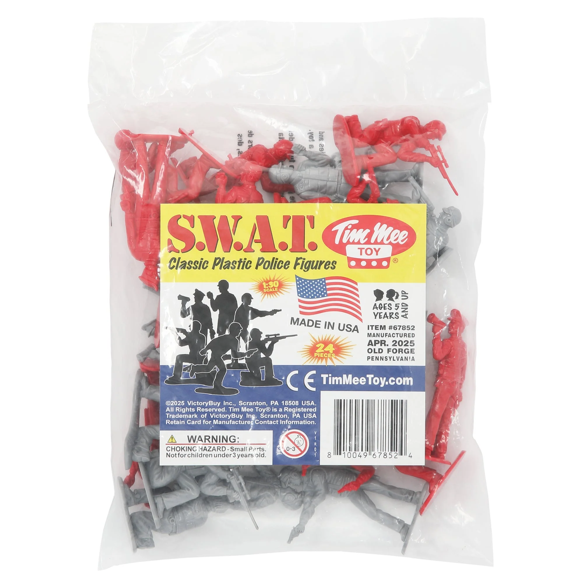 Tim Mee Toy SWAT Plastic Army Men - 24 Gray and Red Police Figures US Made - Image 8
