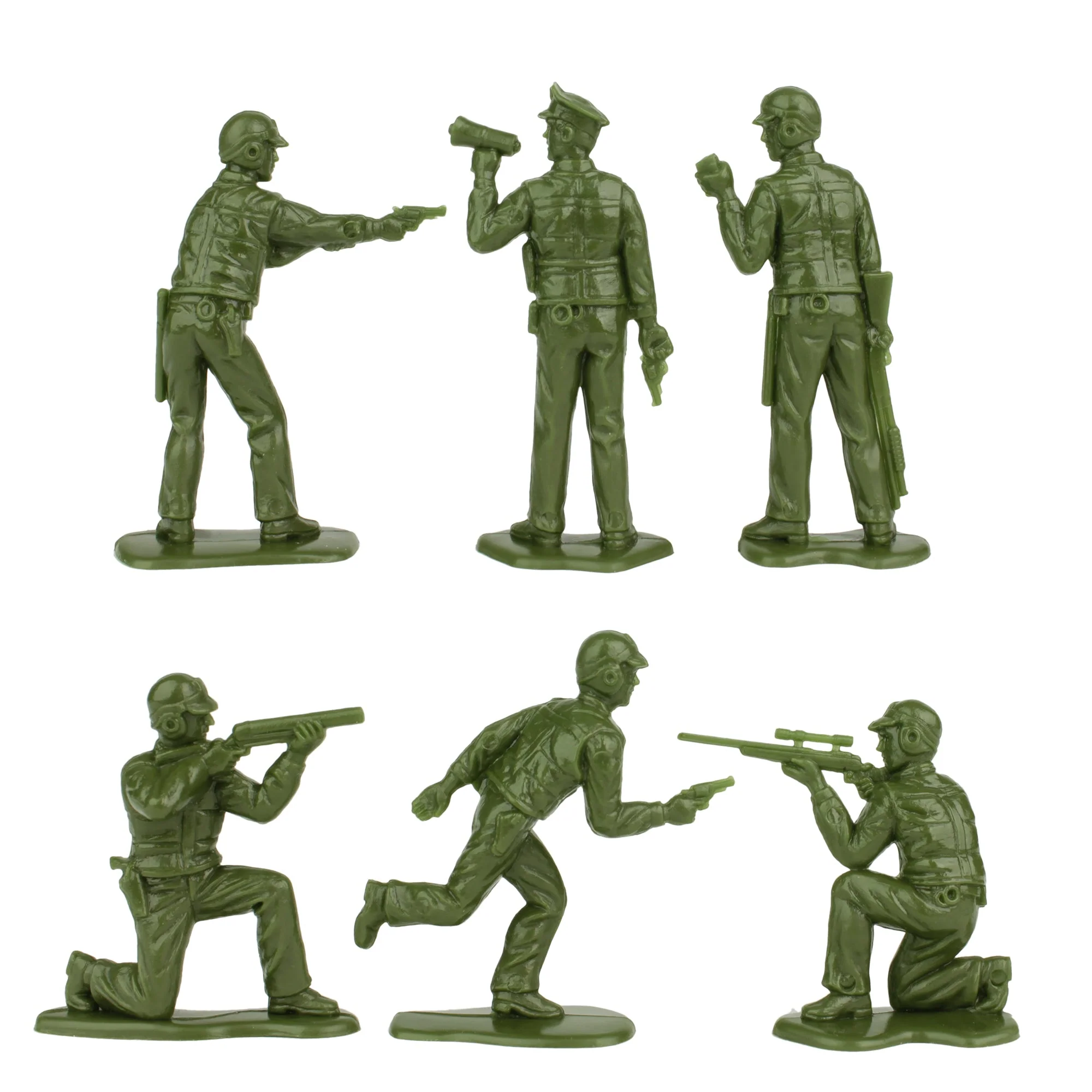 Tim Mee Toy SWAT Plastic Army Men - 24 Tan & OD Green Police Figures US Made - Image 6