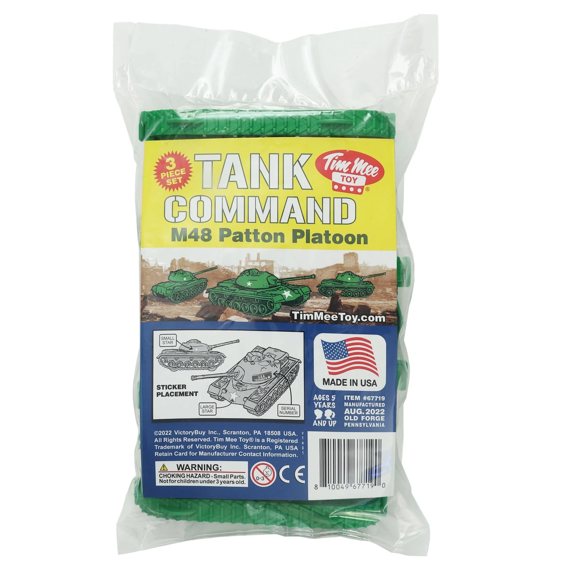 TimMee Toy Tanks for Plastic Army Men - Green WW2 3pc - Made in USA - Image 4