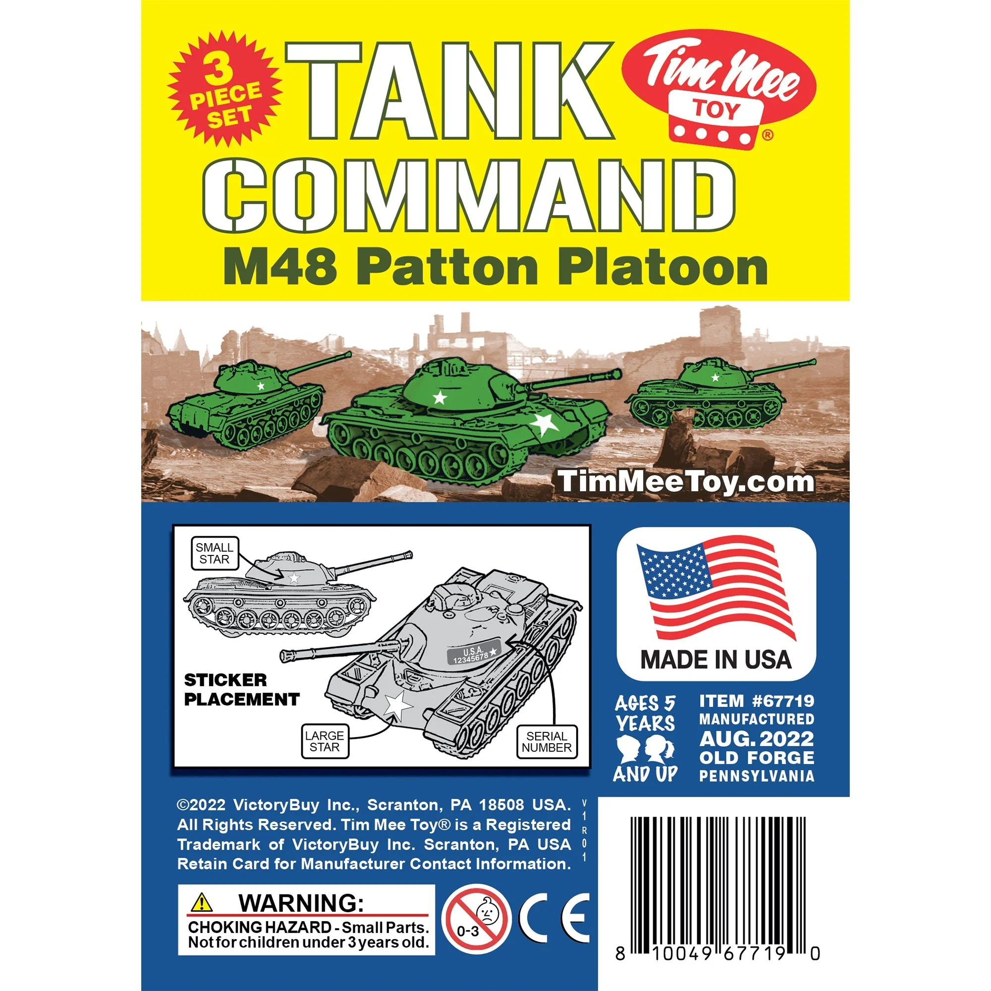 TimMee Toy Tanks for Plastic Army Men - Green WW2 3pc - Made in USA - Image 6