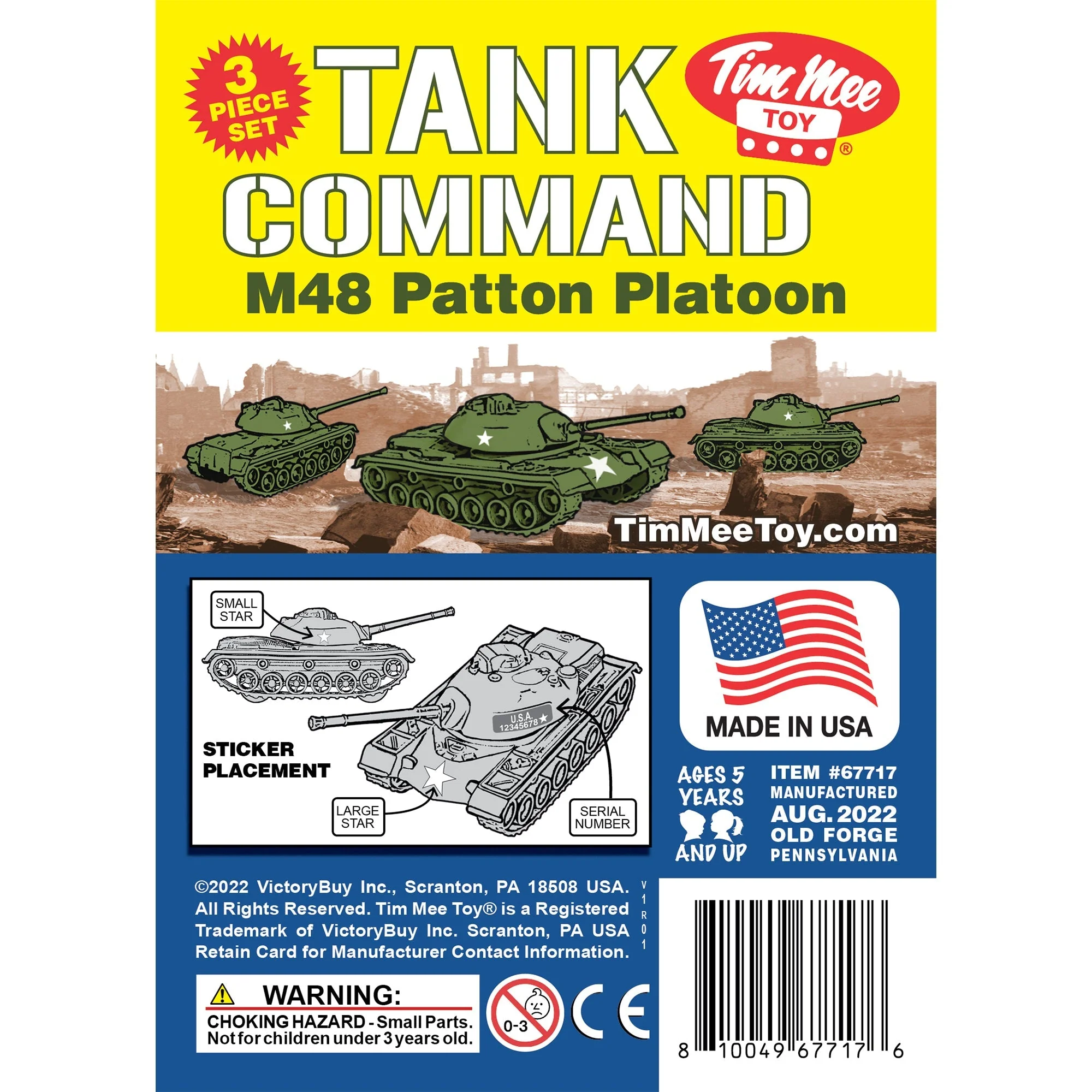 TimMee Toy Tanks for Plastic Army Men - OD Green WW2 3pc - Made in USA - Image 6