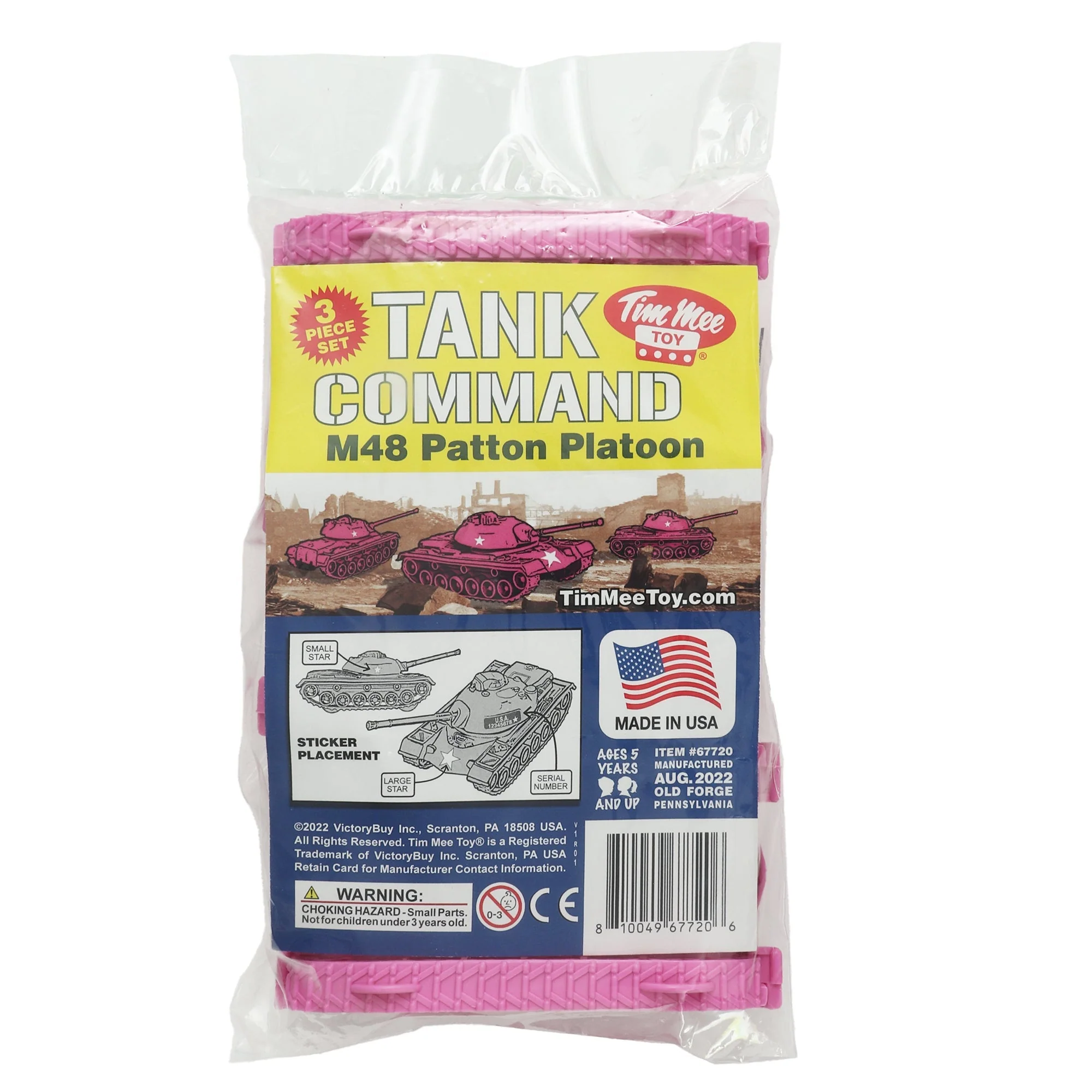 TimMee Toy Tanks for Plastic Army Men - Pink WW2 3pc - Made in USA - Image 5