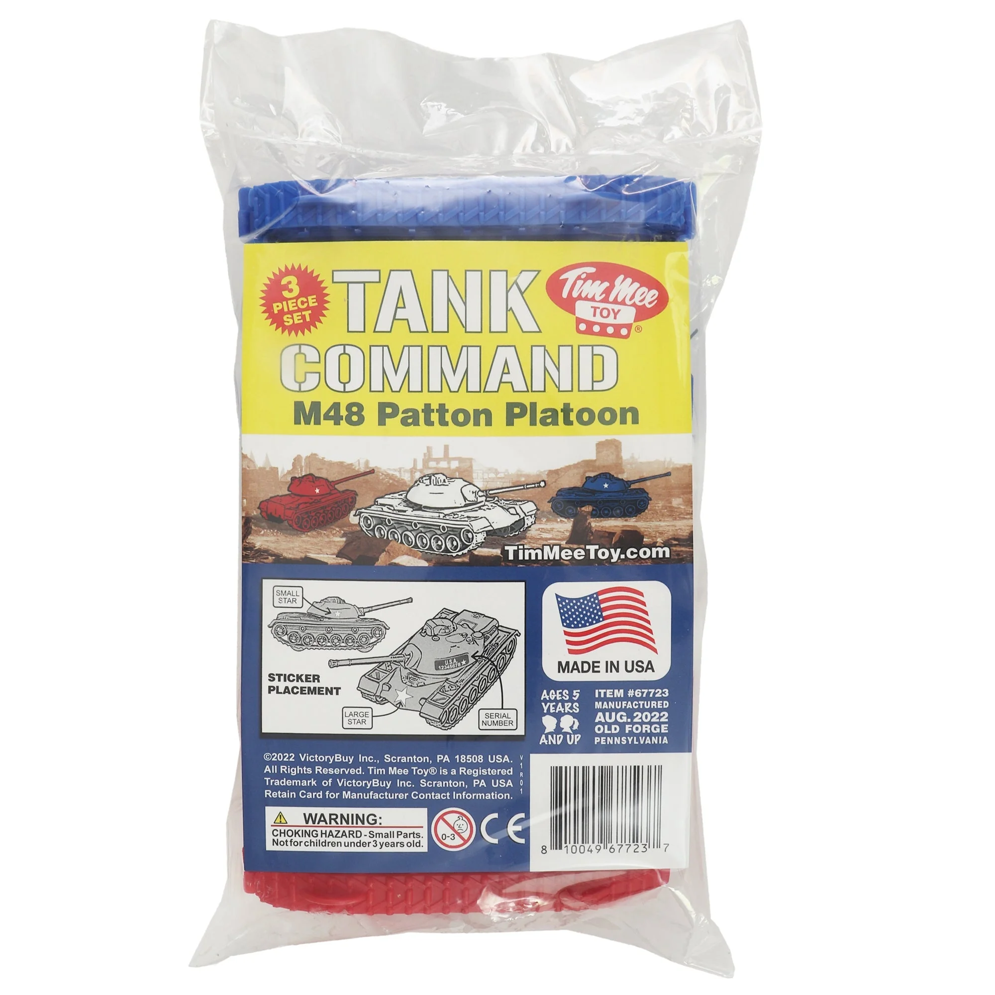 TimMee Toy Tanks for Plastic Army Men - Red White & Blue WW2 3pc - Made in USA - Image 4
