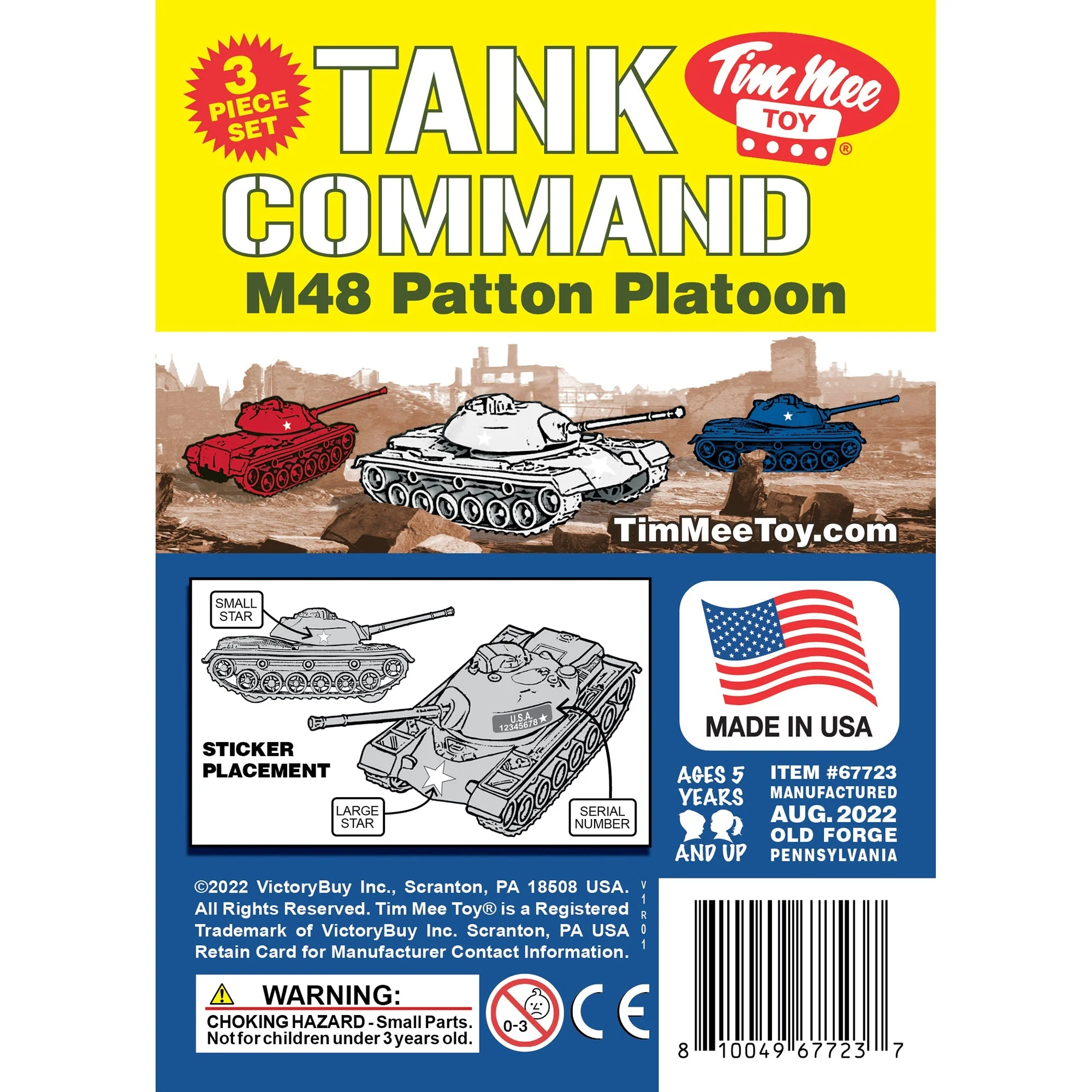 TimMee Toy Tanks for Plastic Army Men - Red White & Blue WW2 3pc - Made in USA - Image 6