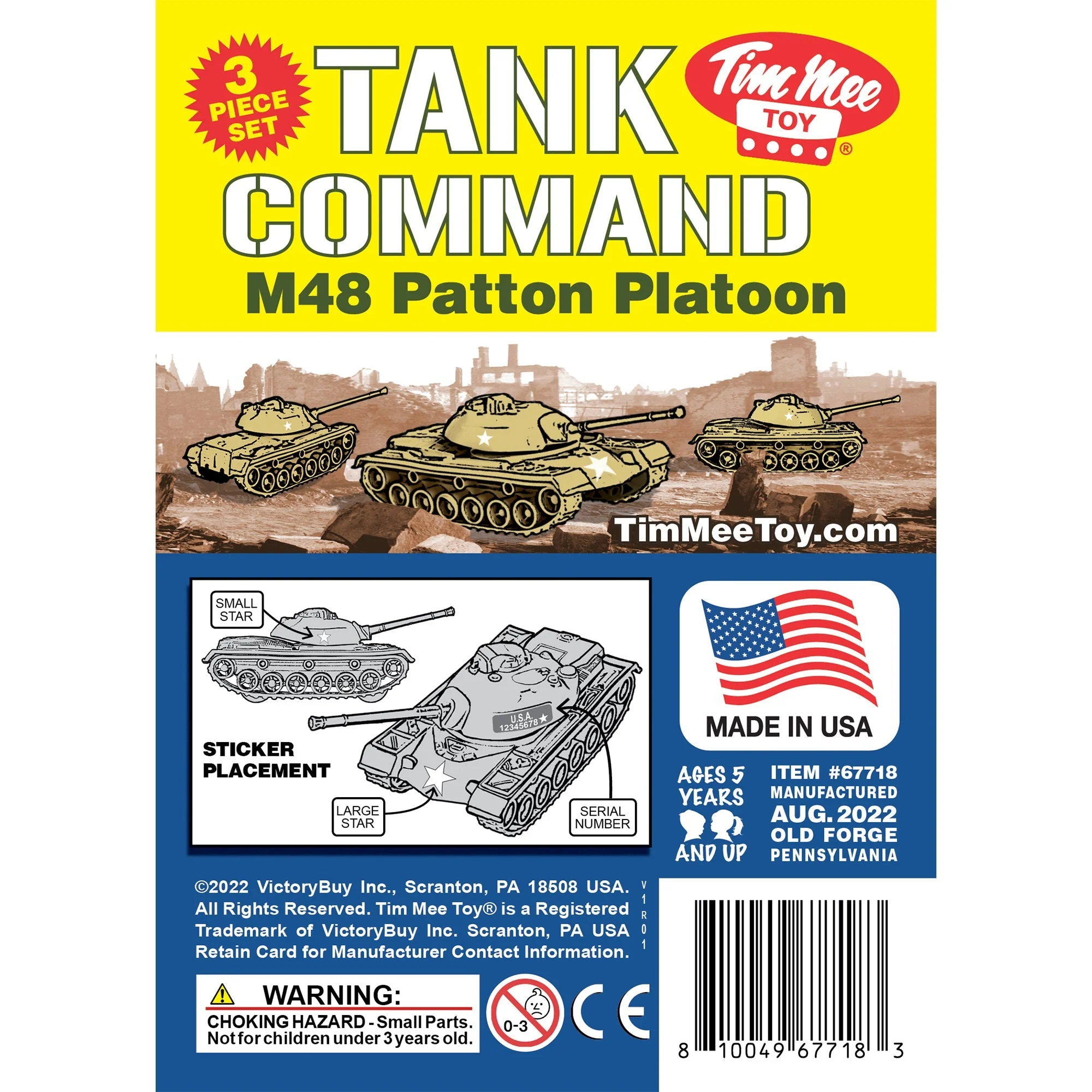 TimMee Toy Tanks for Plastic Army Men - Tan WW2 3pc - Made in USA - Image 6