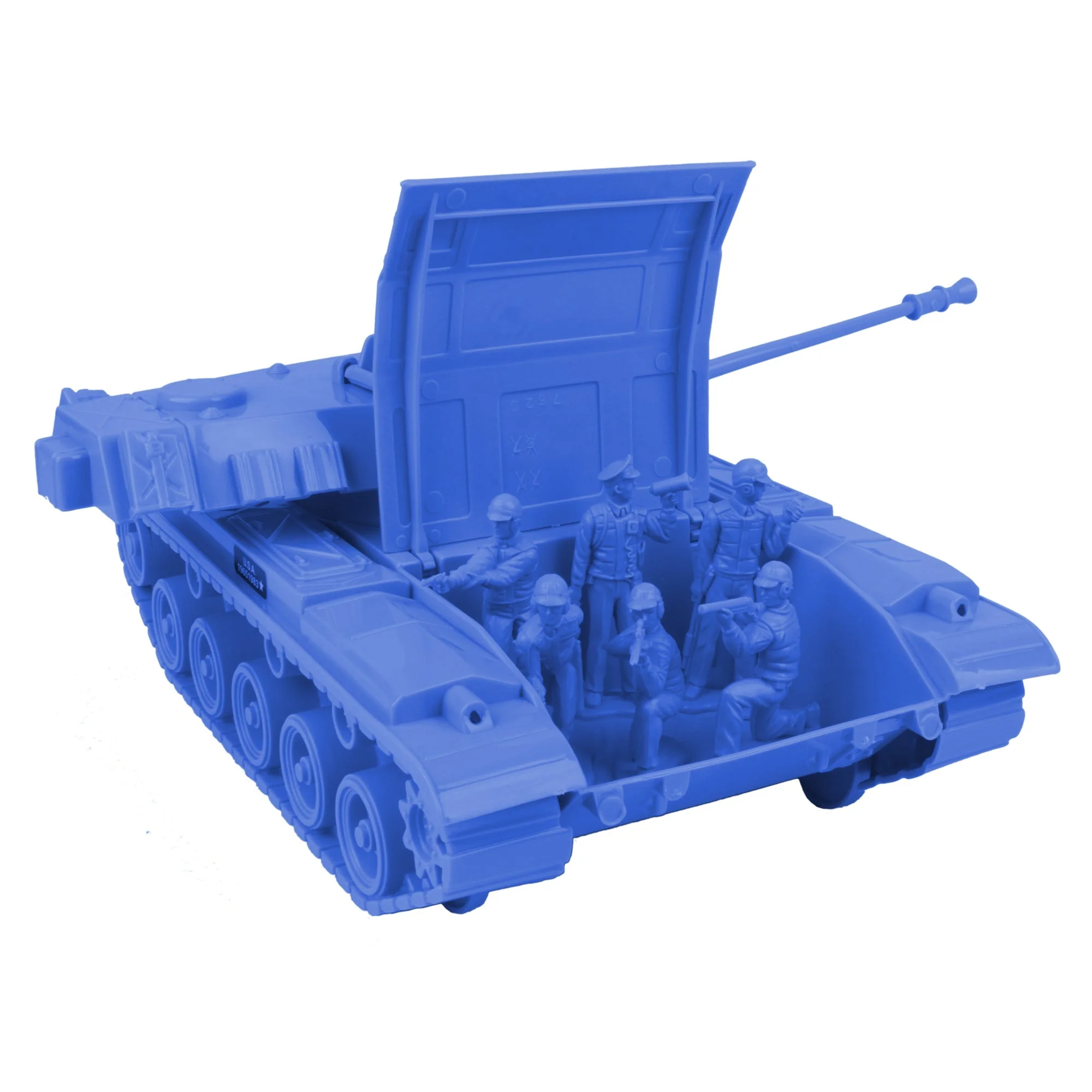 Tim Mee Toy Walker Bulldog Tank Playset- Blue 13pc - Made in USA - Image 4