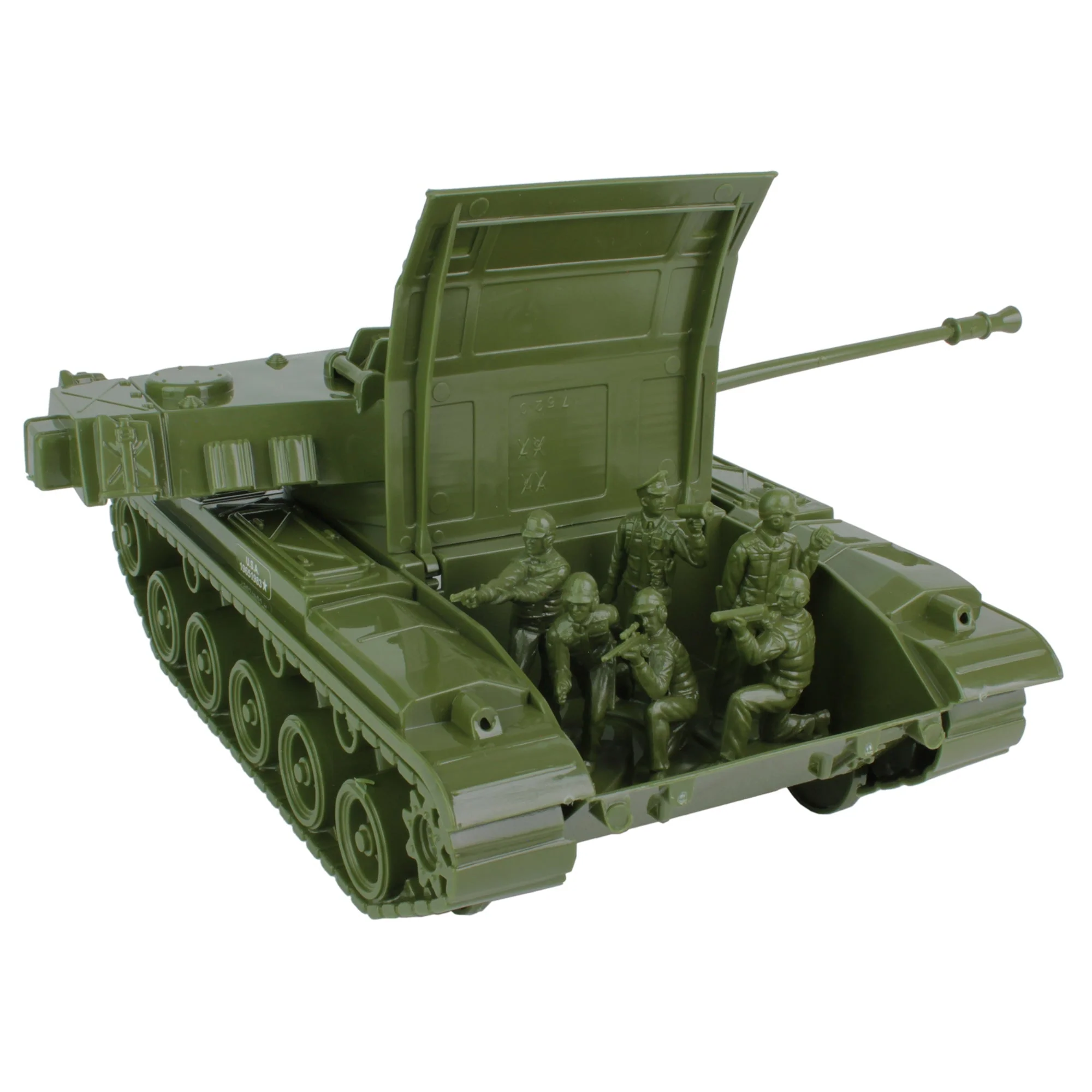 Tim Mee Toy Walker Bulldog Tank Playset- OD Green 13pc - Made in USA - Image 5