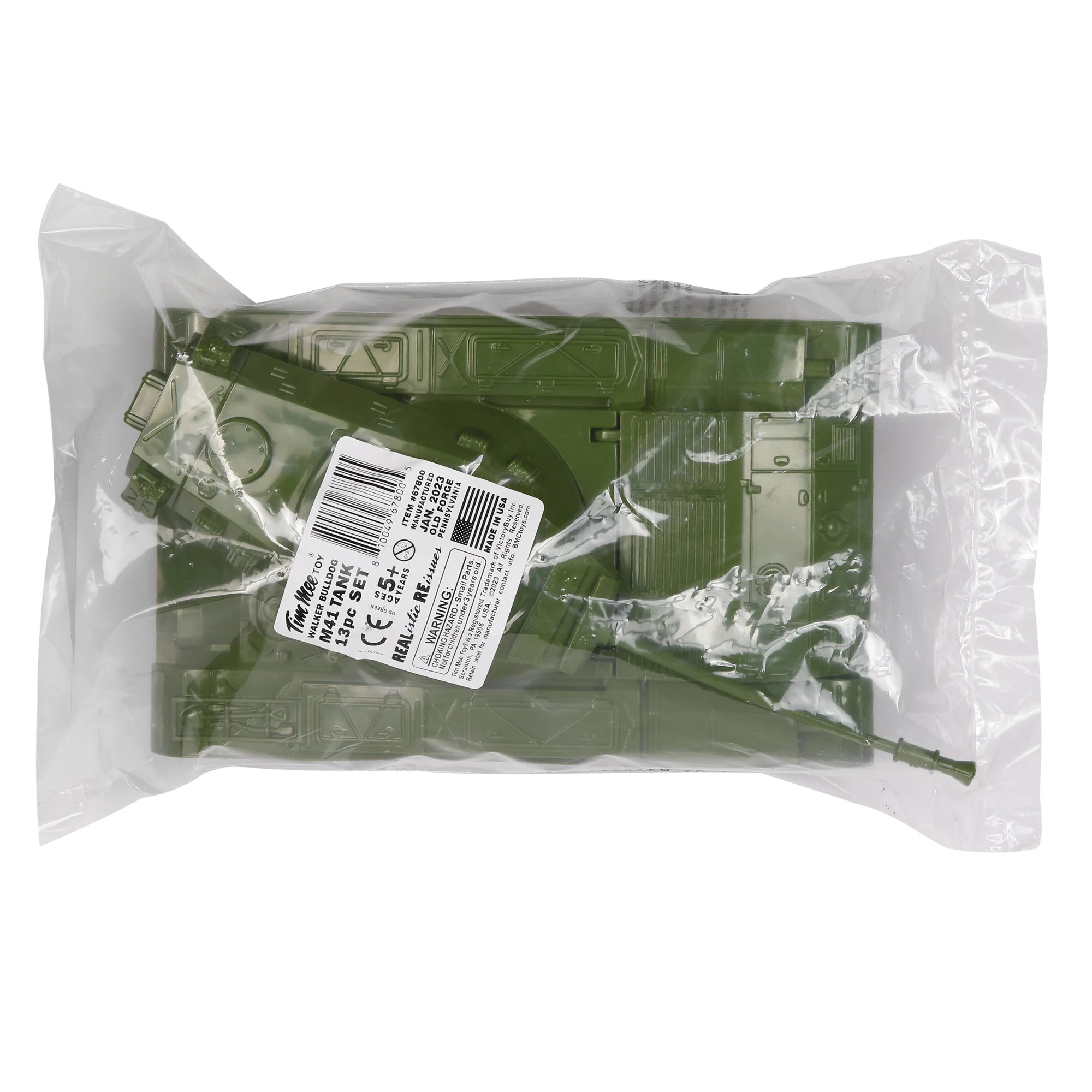Tim Mee Toy Walker Bulldog Tank Playset- OD Green 13pc - Made in USA - Image 8