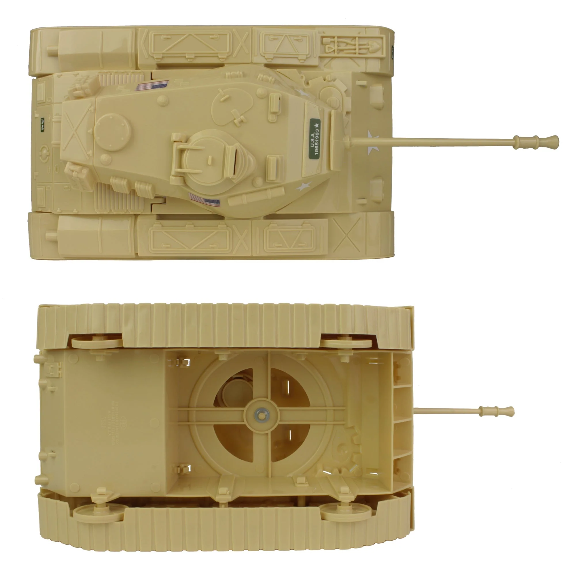 Tim Mee Toy Walker Bulldog Tank Playset- Tan 13pc - Made in USA - Image 5