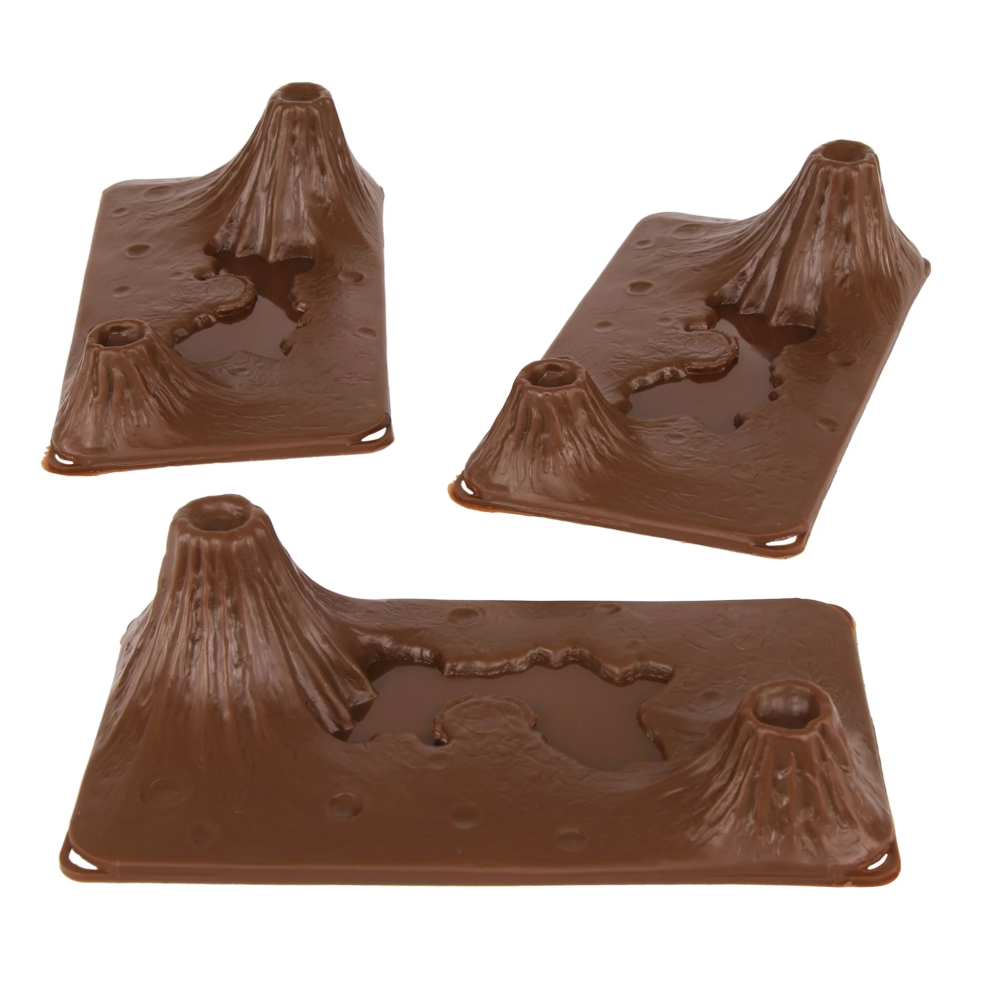 TimMee Volcanic Terrain - 3pc Brown Plastic Playset Accessory USA Made