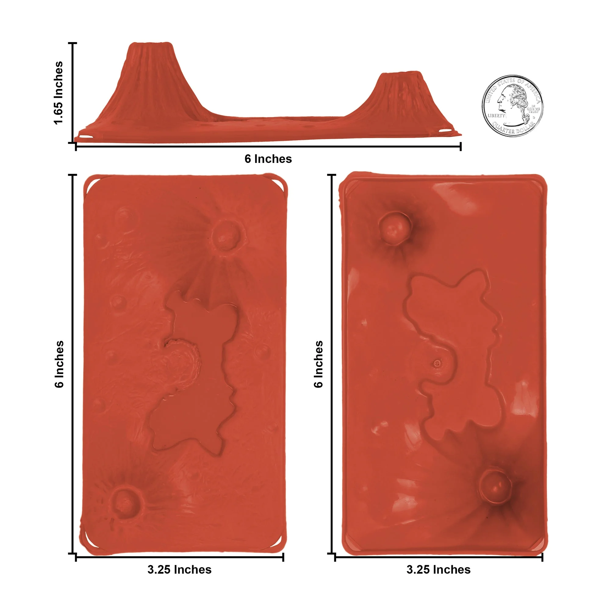 TimMee Volcanic Terrain - 3pc Red Rust Plastic Playset Accessory USA Made - Image 2