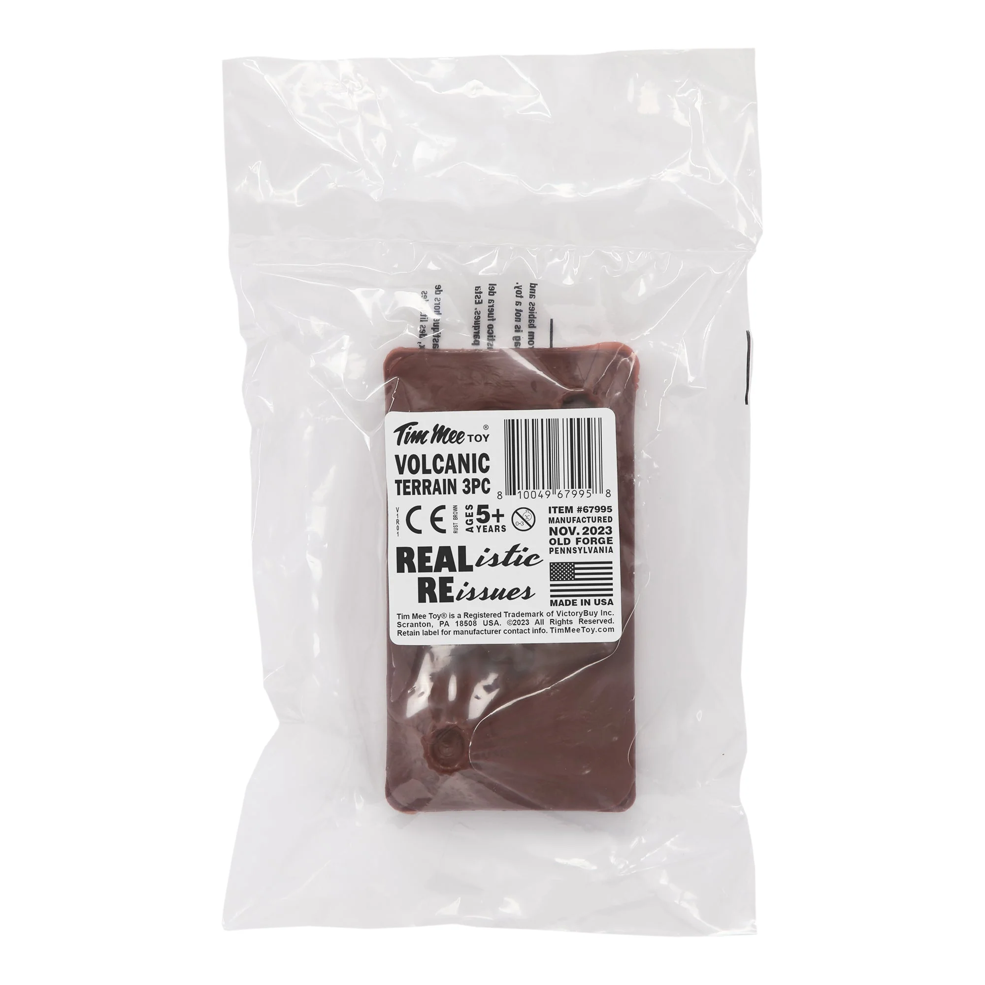 TimMee Volcanic Terrain - 3pc Rust Brown Plastic Playset Accessory USA Made - Image 3