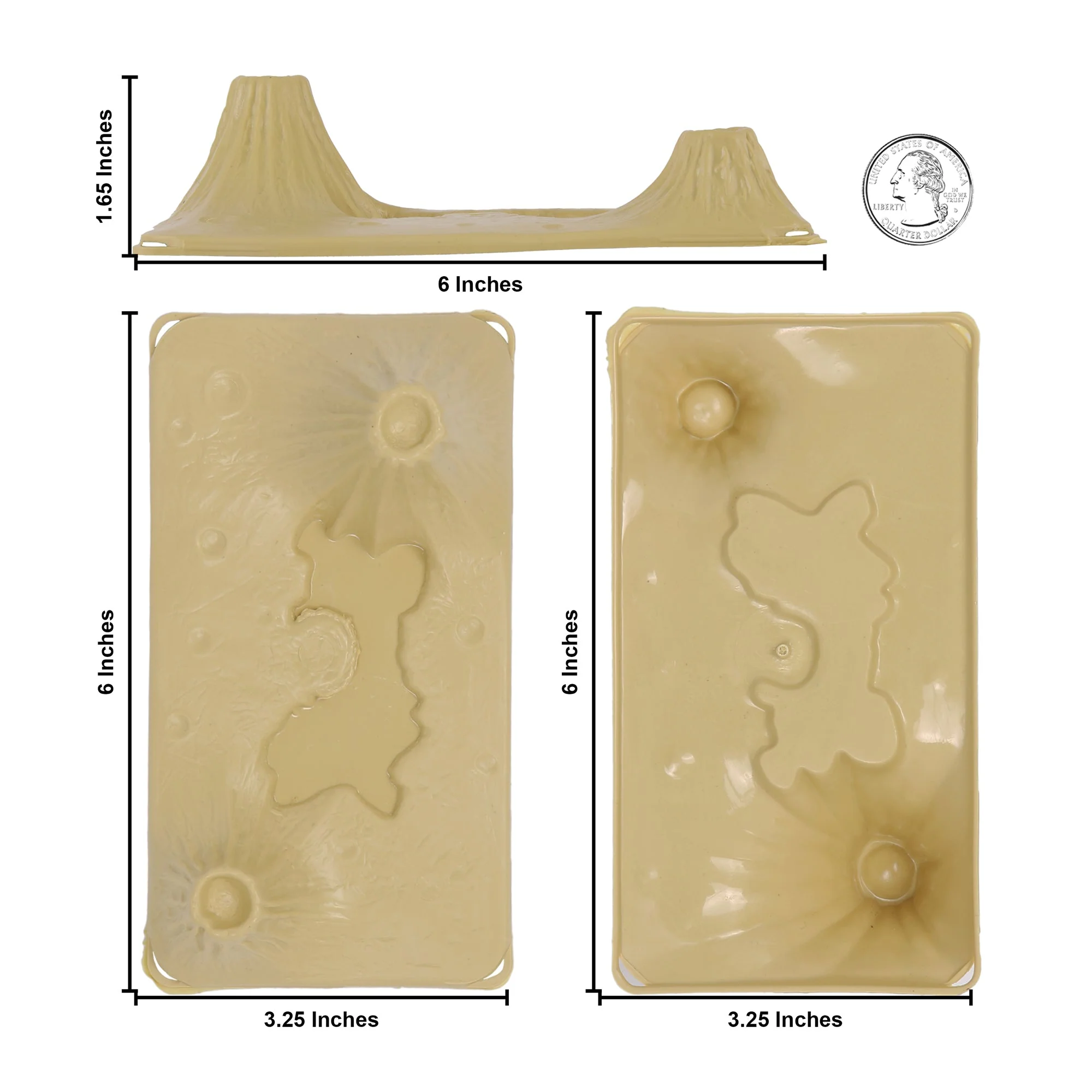 TimMee Volcanic Terrain - 3pc Tan Plastic Playset Accessory USA Made - Image 2