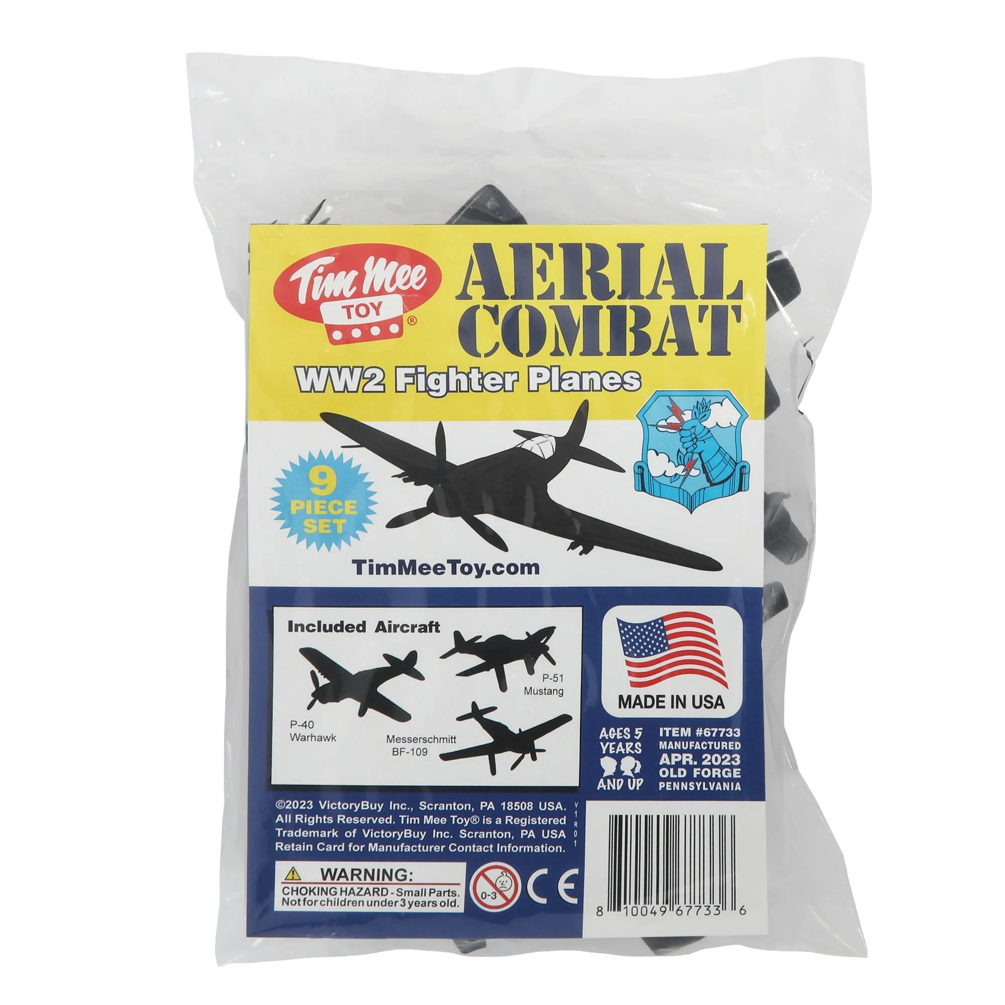 TimMee WW2 Fighter Ace Planes - Black 9pc Plastic Army Men Airplanes USA Made - Image 5