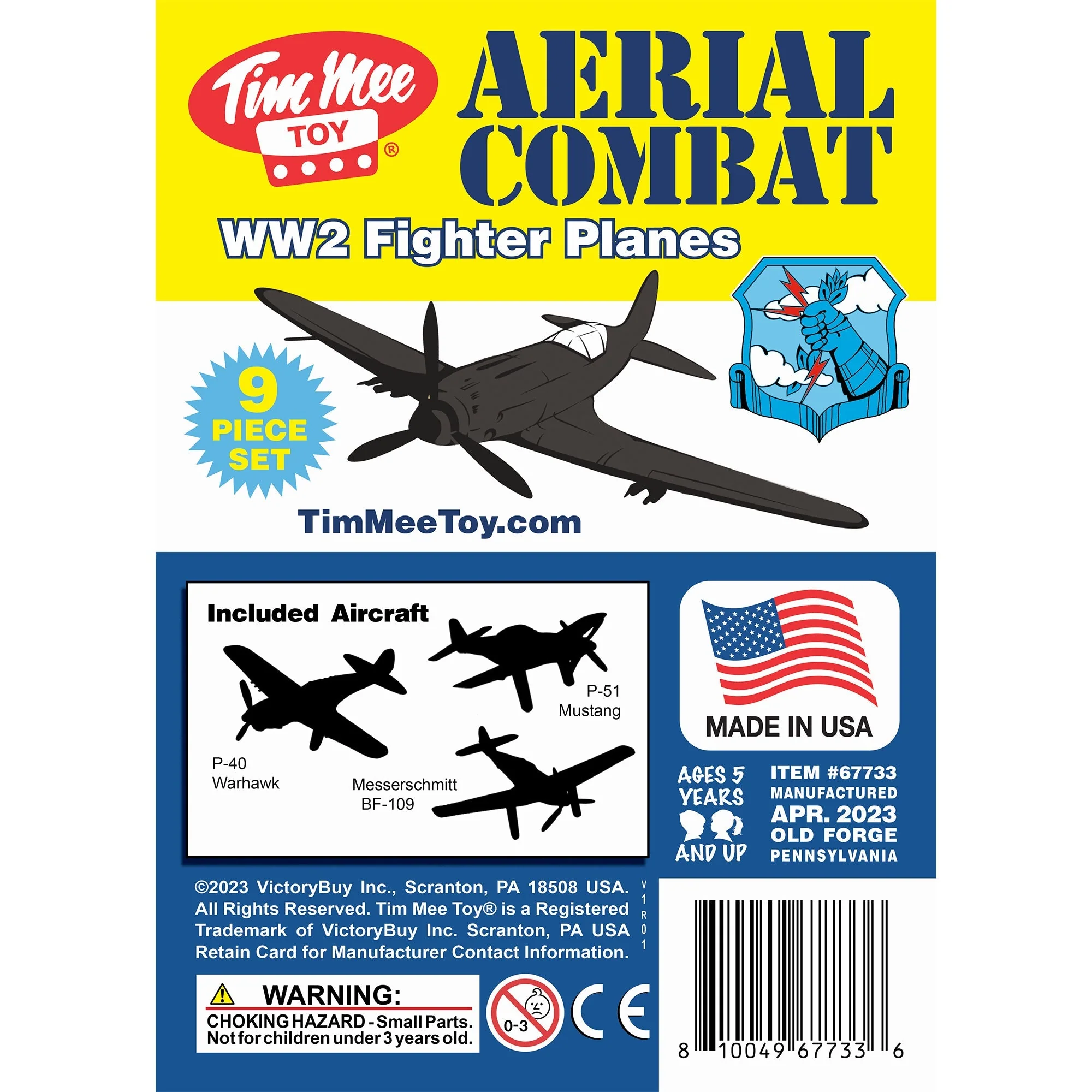TimMee WW2 Fighter Ace Planes - Black 9pc Plastic Army Men Airplanes USA Made - Image 6