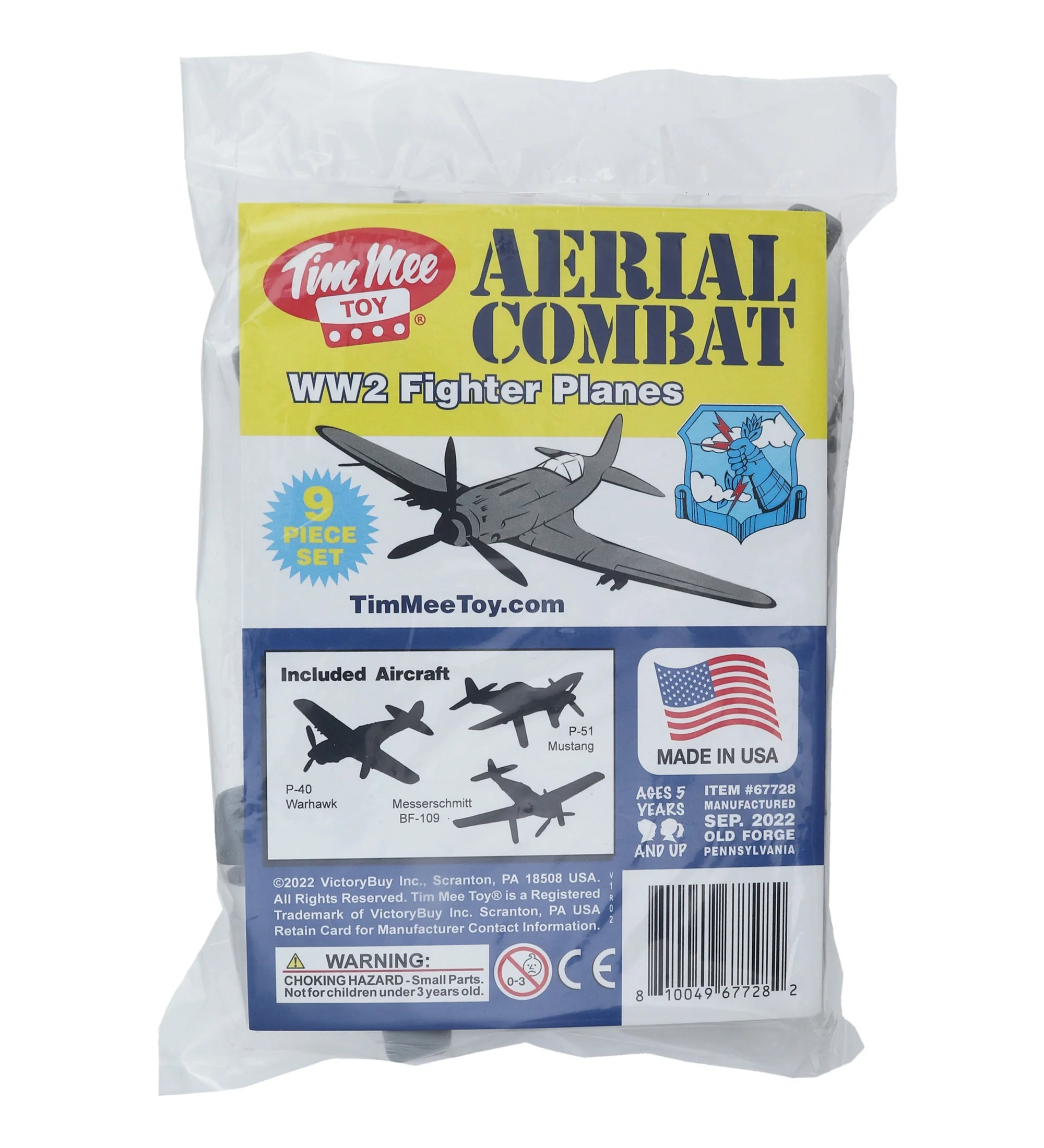 TimMee WW2 Fighter Ace Planes - Gray 9pc Plastic Army Men Airplanes USA Made - Image 5