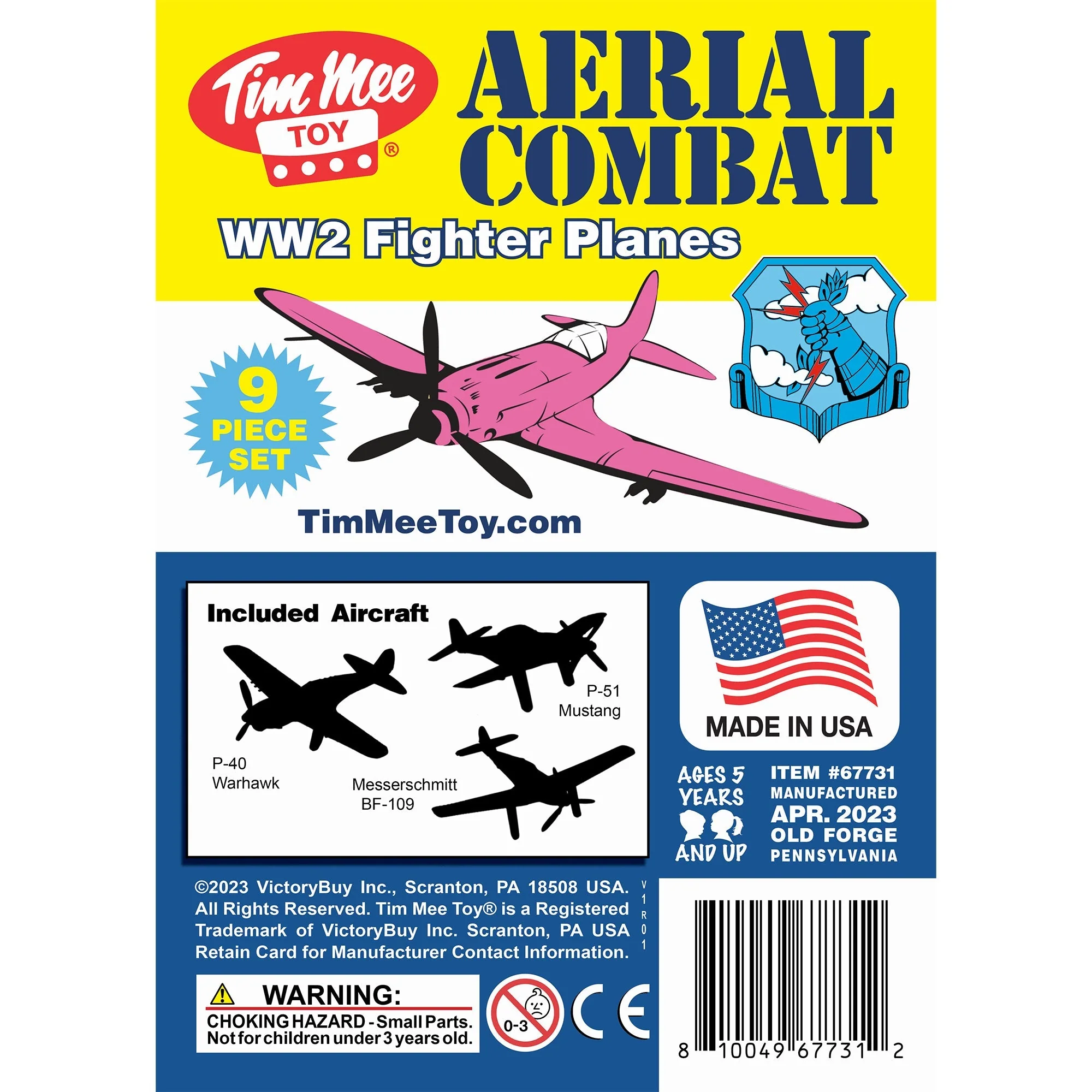 TimMee WW2 Fighter Ace Planes - Pink 9pc Plastic Army Men Airplanes USA Made - Image 6