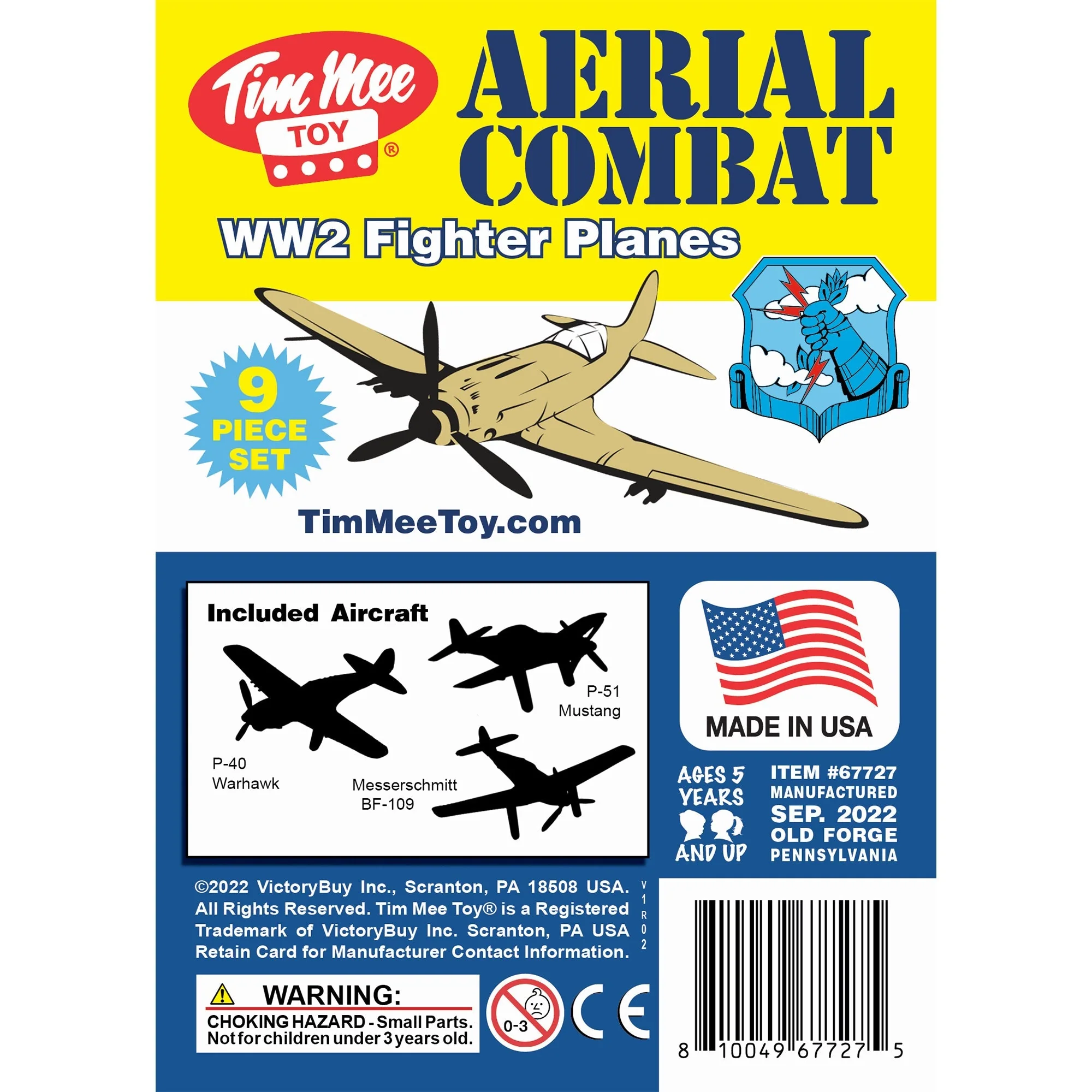 TimMee WW2 Fighter Ace Planes - Tan 9pc Plastic Army Men Airplanes USA Made - Image 6