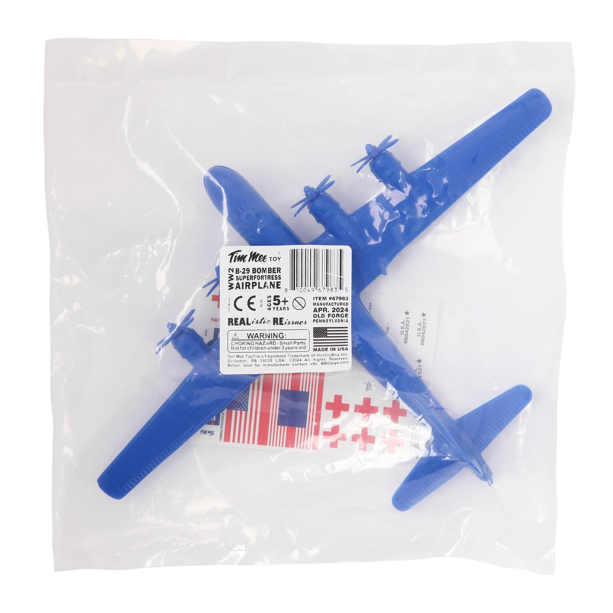 TimMee WW2 B-29 Superfortress Bomber Plane - Blue Plastic Army Men Aircraft - Image 6