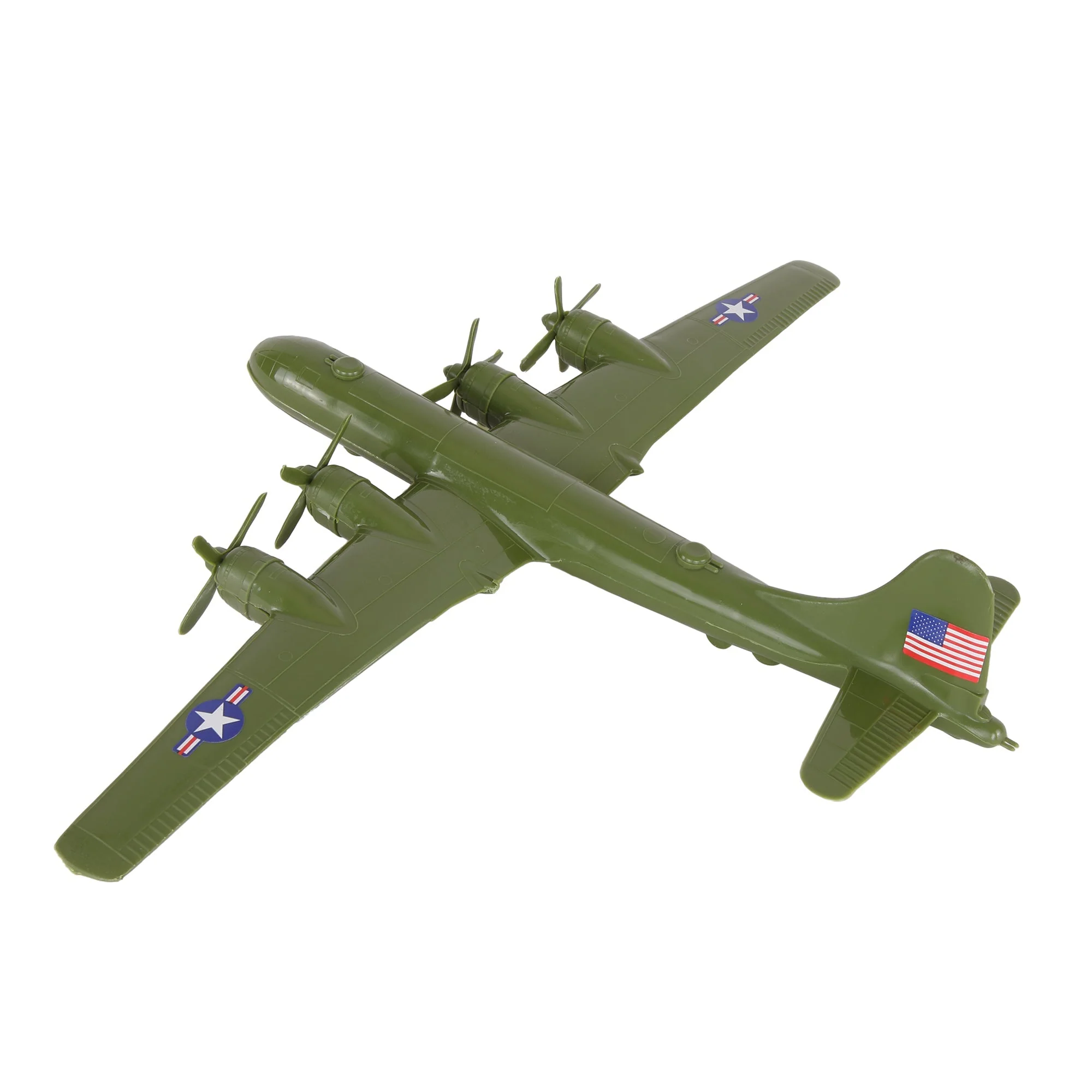 TimMee WW2 B-29 Superfortress Bomber Plane - OD Green Plastic Army Men Aircraft - Image 3