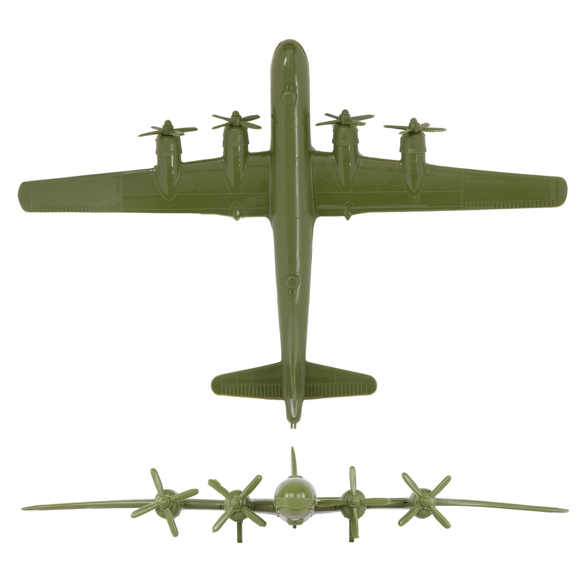 TimMee WW2 B-29 Superfortress Bomber Plane - OD Green Plastic Army Men Aircraft - Image 4