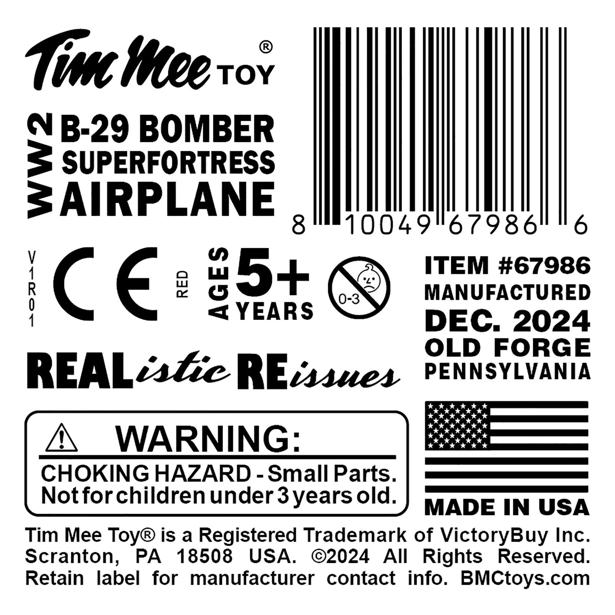 TimMee WW2 B-29 Superfortress Bomber Plane - Red Plastic Army Men Aircraft - Image 7