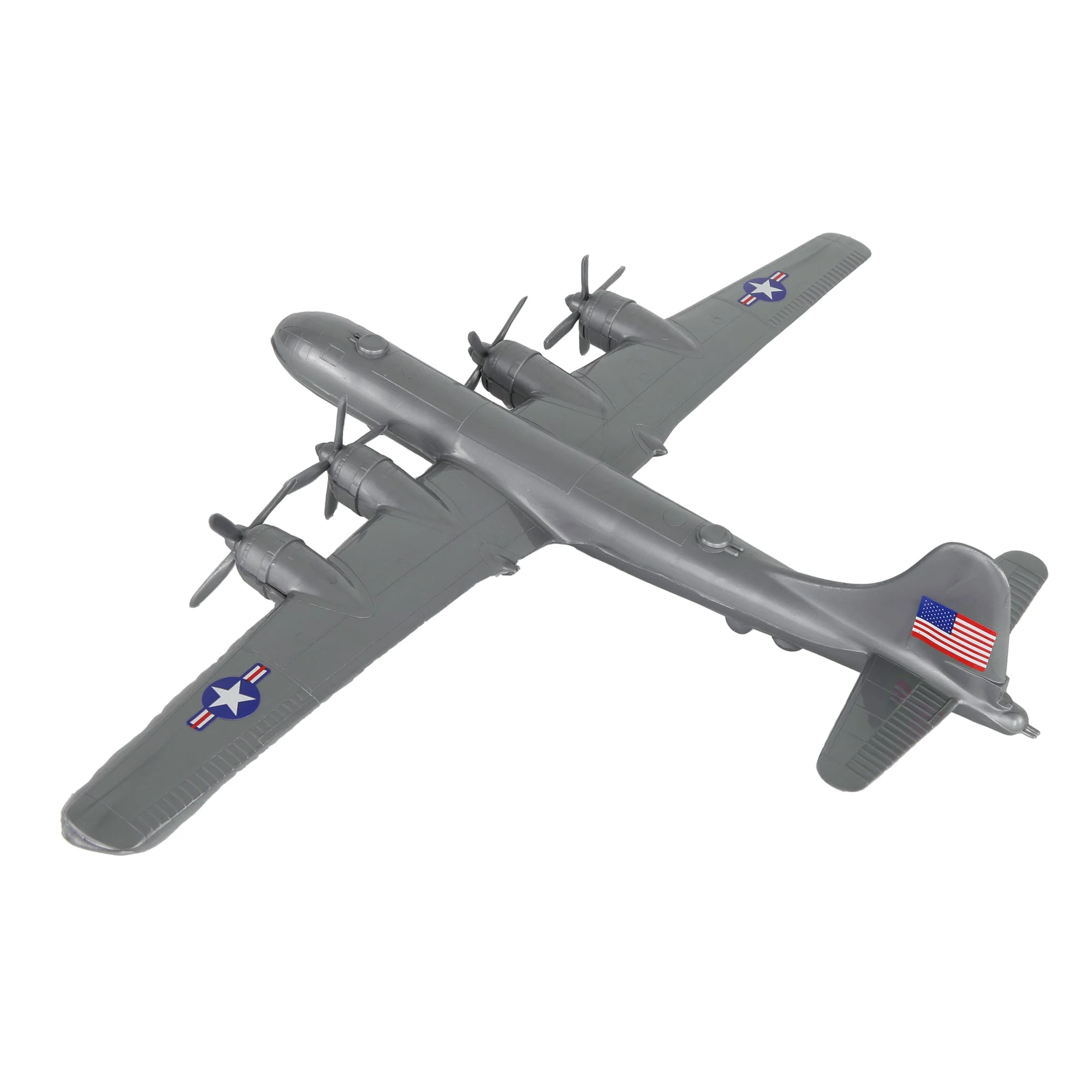 TimMee WW2 B-29 Superfortress Bomber Plane - Silver Plastic Army Men Aircraft - Image 3