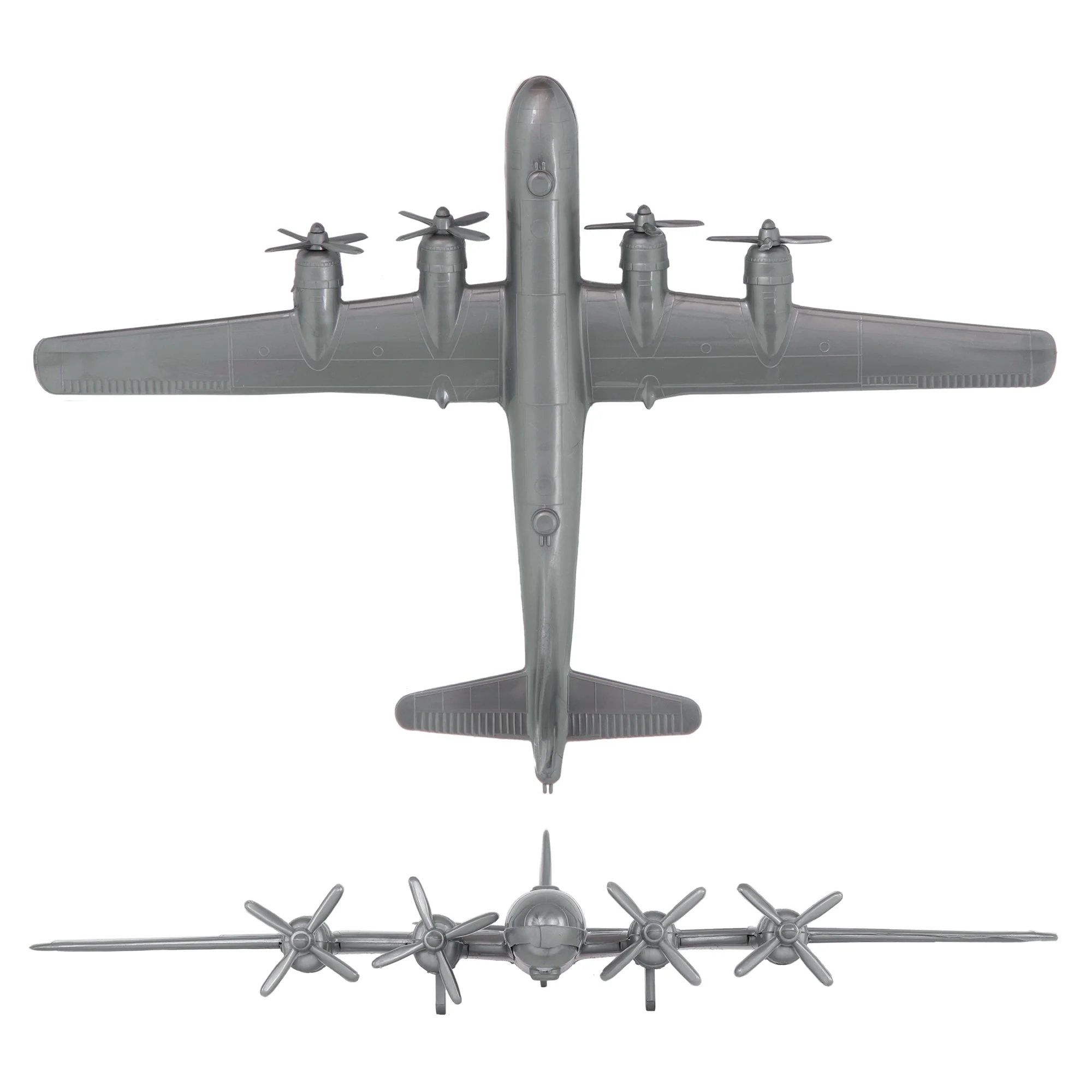 TimMee WW2 B-29 Superfortress Bomber Plane - Silver Plastic Army Men Aircraft - Image 4