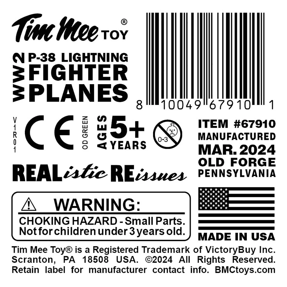 TimMee WW2 P-38 Lightning Fighter Plane - 2pc OD Green Plastic Army Men Aircraft - Image 6