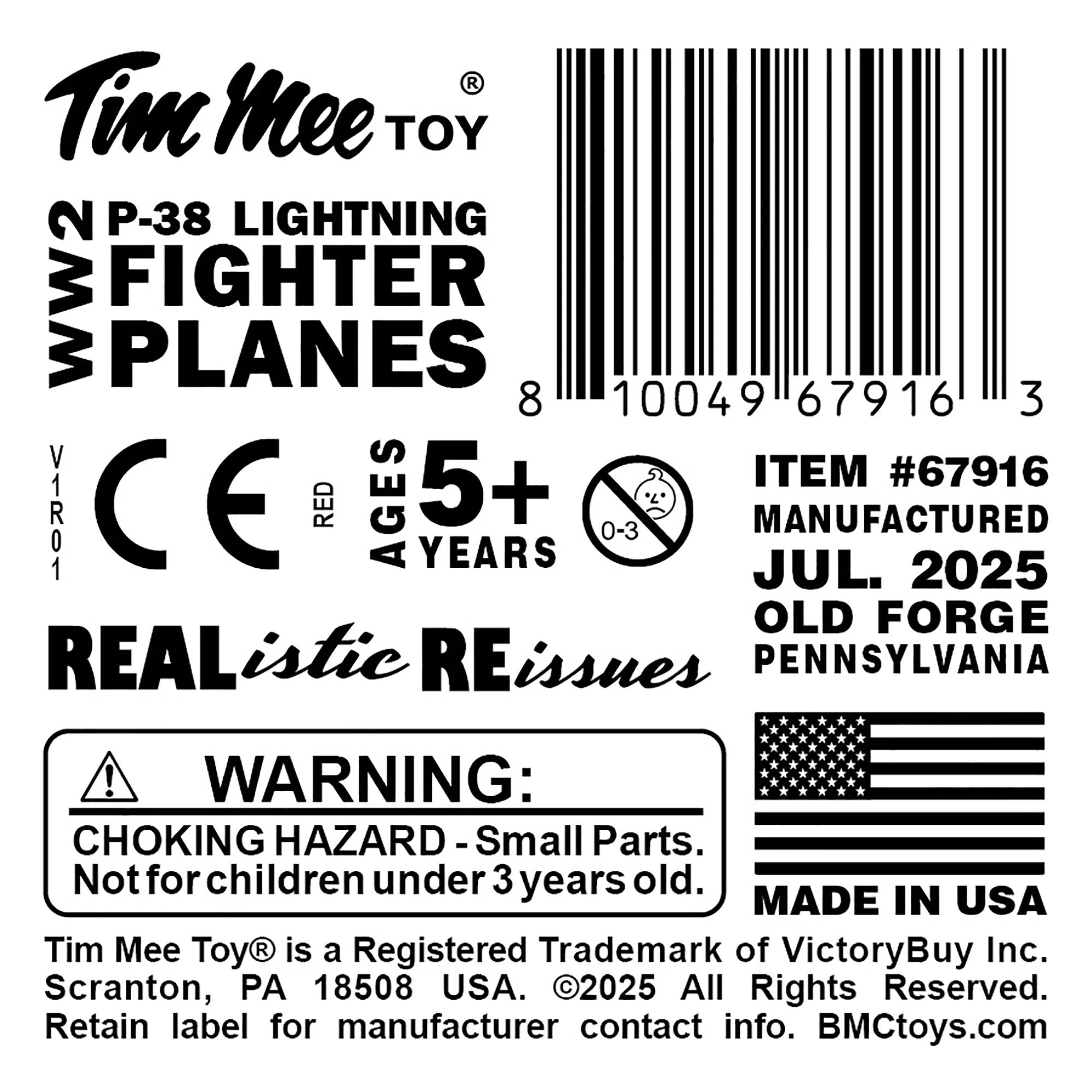 TimMee WW2 P-38 Lightning Fighter Plane - 2pc Red Plastic Army Men Aircraft - Image 6